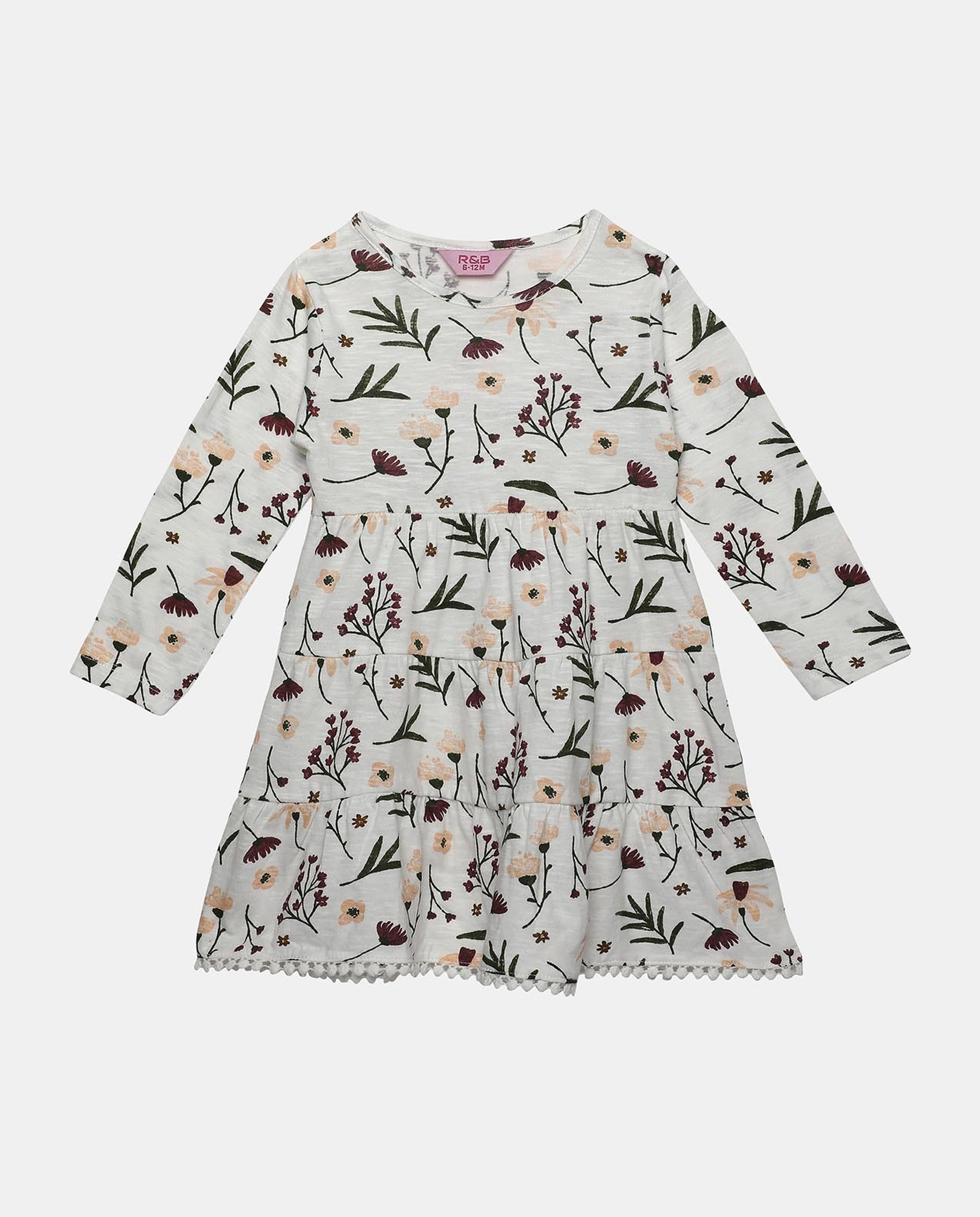 Ivory Fashionable Printed Dress