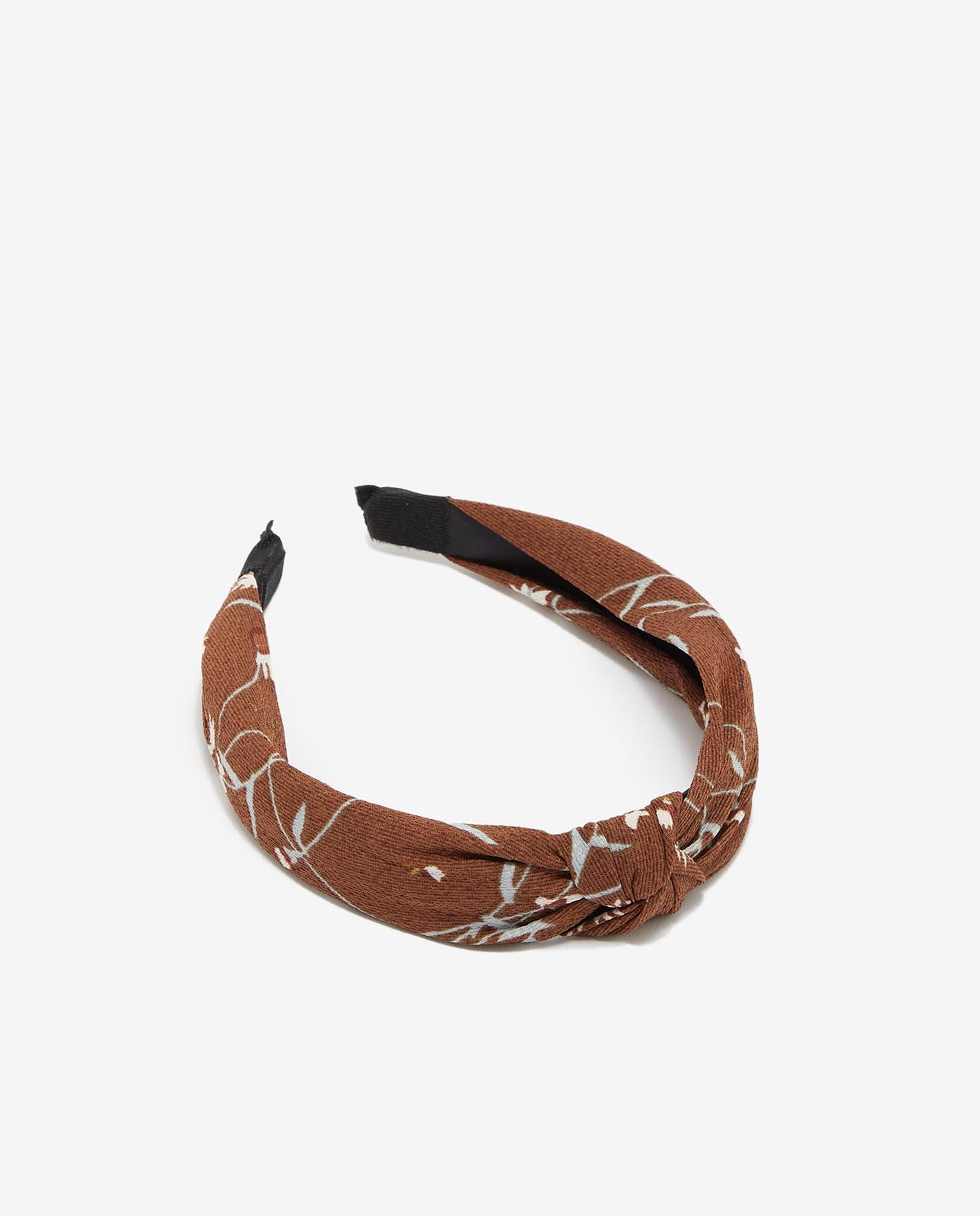 عصابة رأس معقودة بلون بني