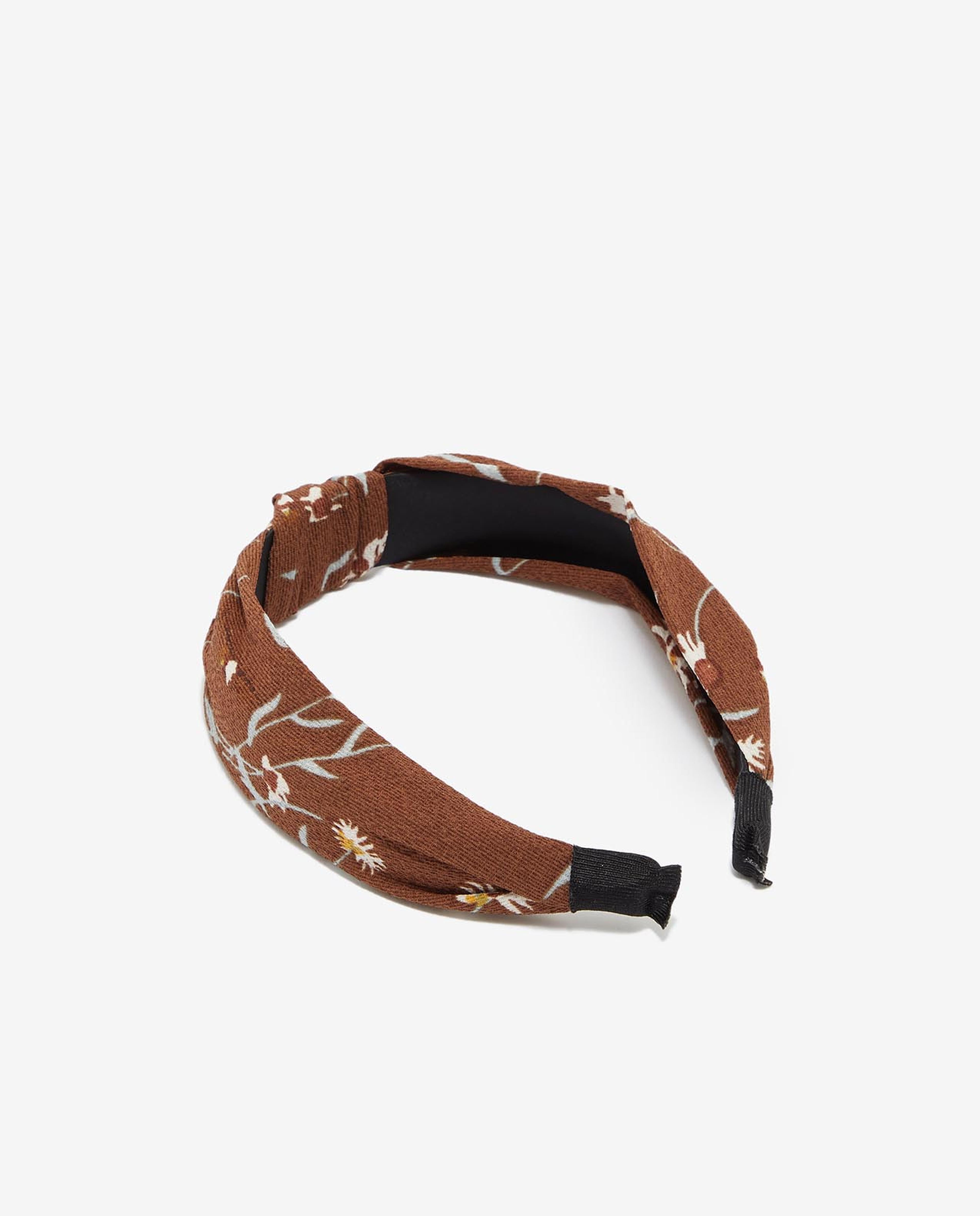 عصابة رأس معقودة بلون بني
