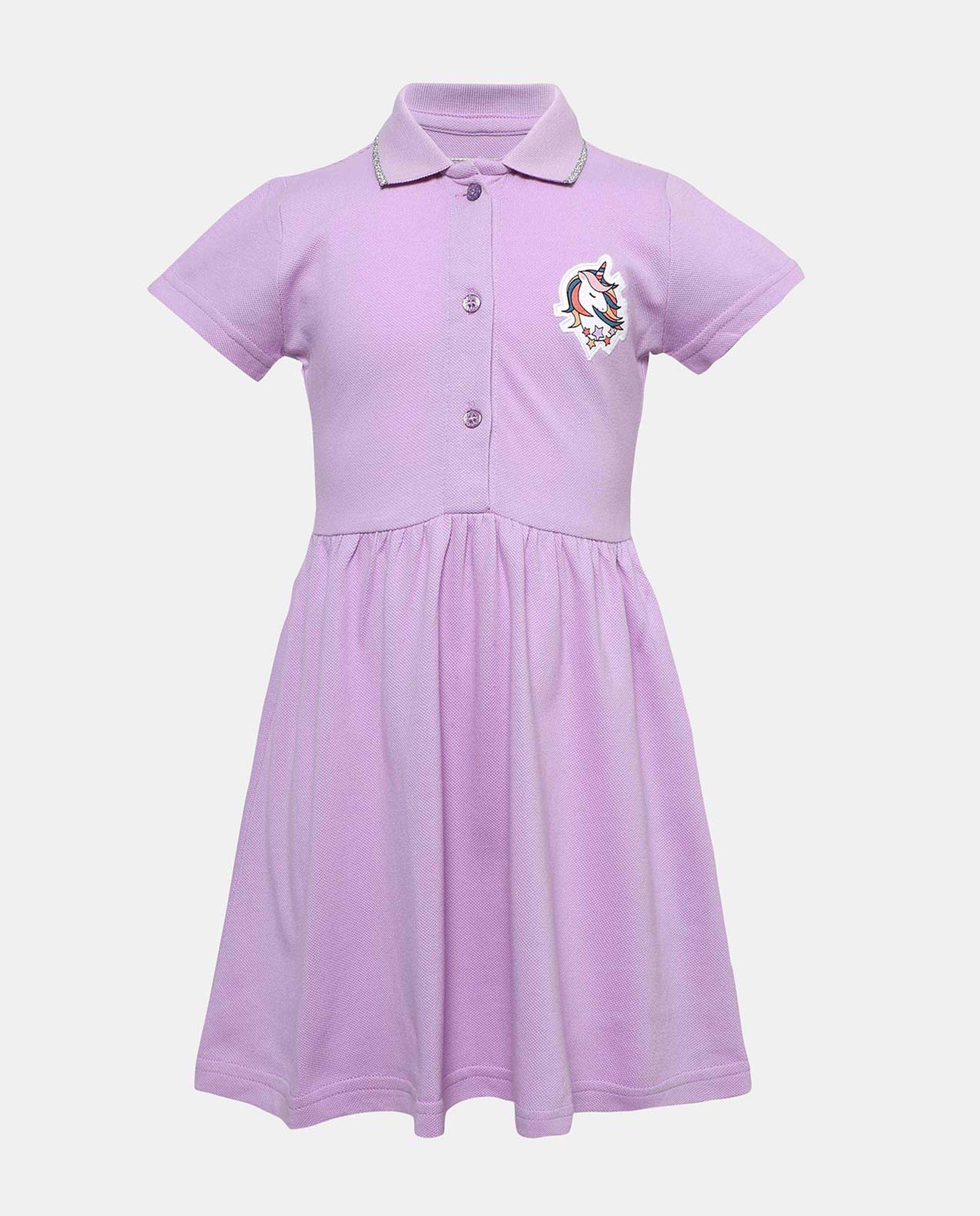 R&B Purple Polo Neck Knit Dress