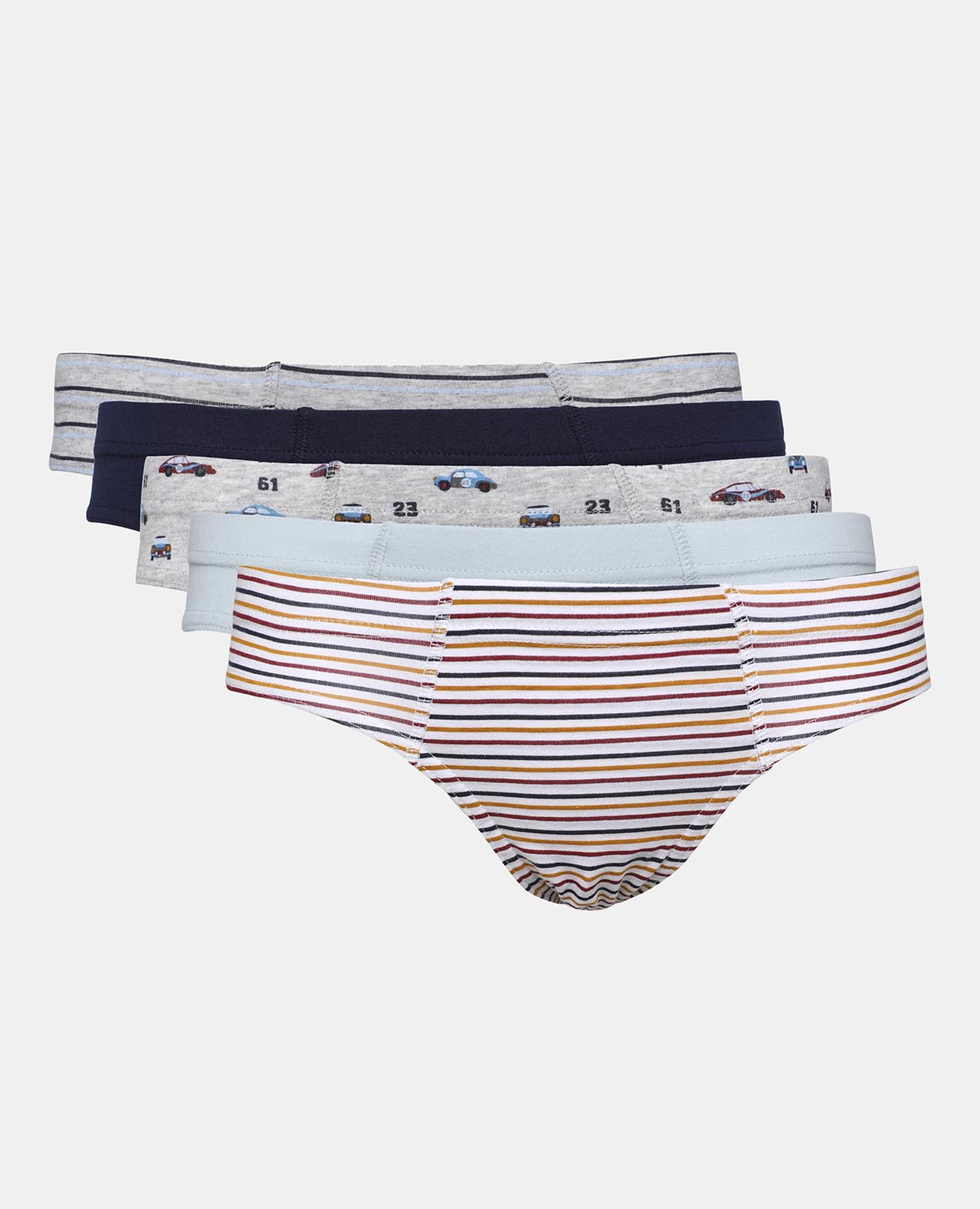 Multi-Colored 5-Pack Assorted Prints Inner Briefs