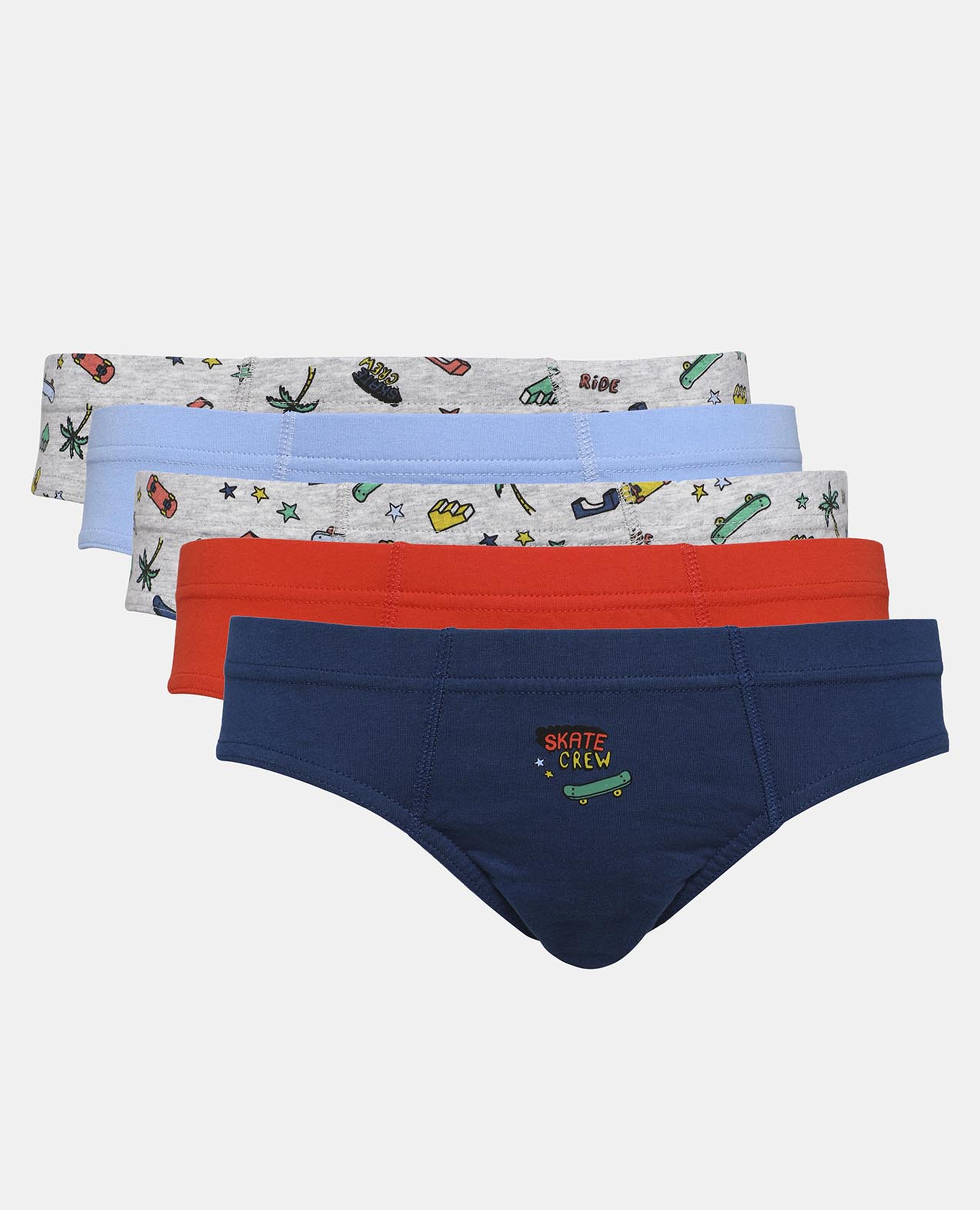 Multi-Colored 5-Pack Assorted Prints Inner Briefs