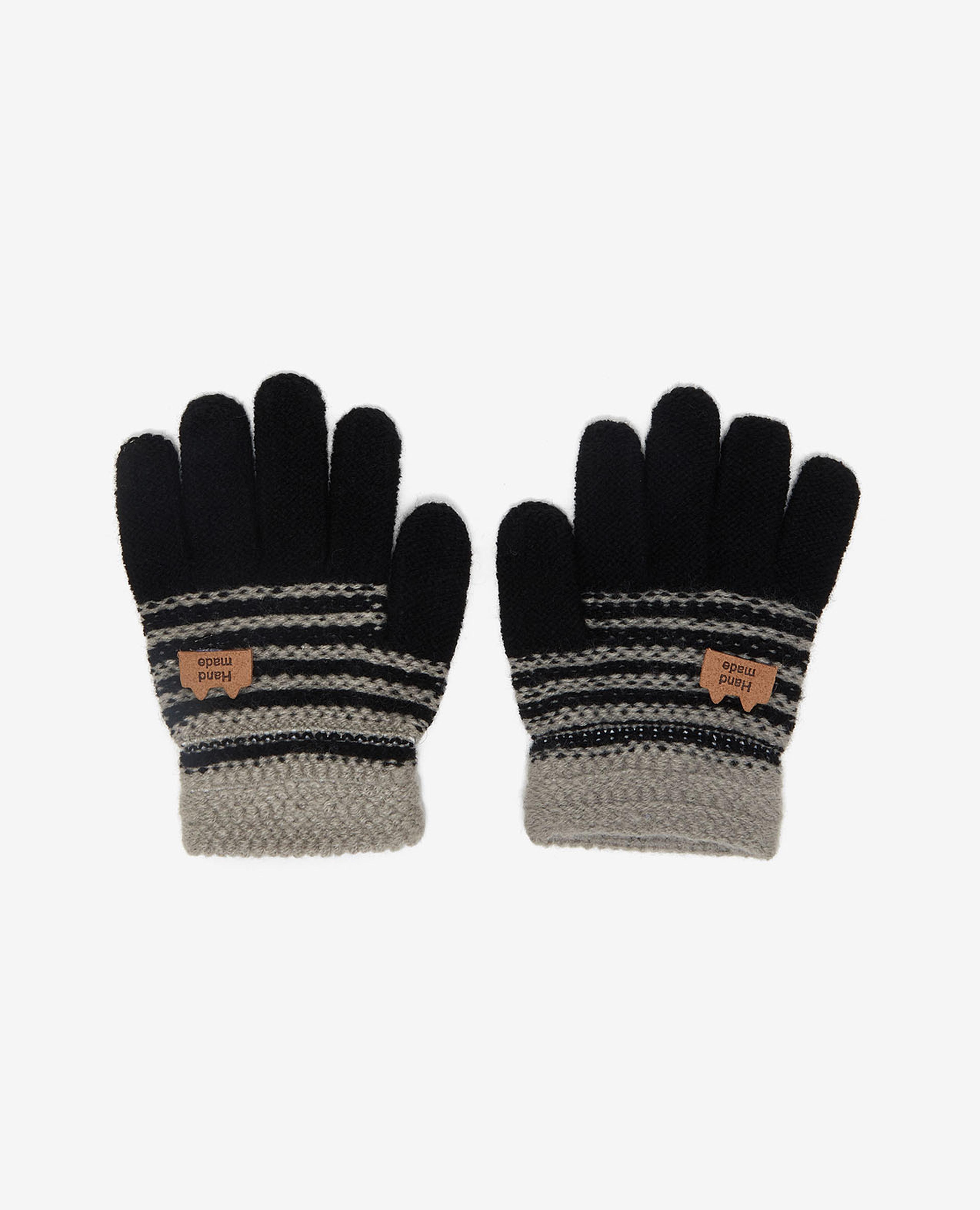 Striped Knitted Solid Gloves