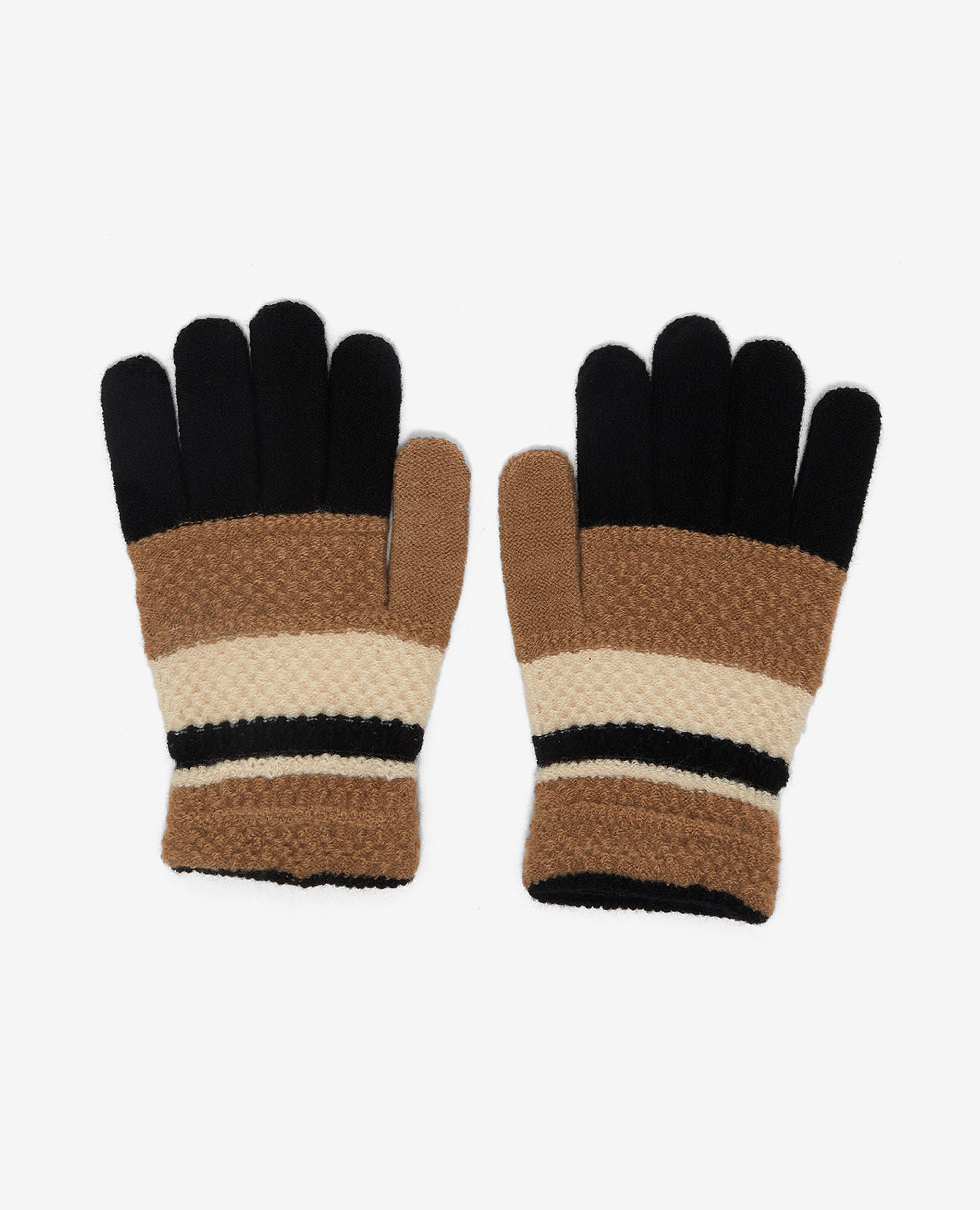 Striped Knitted Solid Gloves