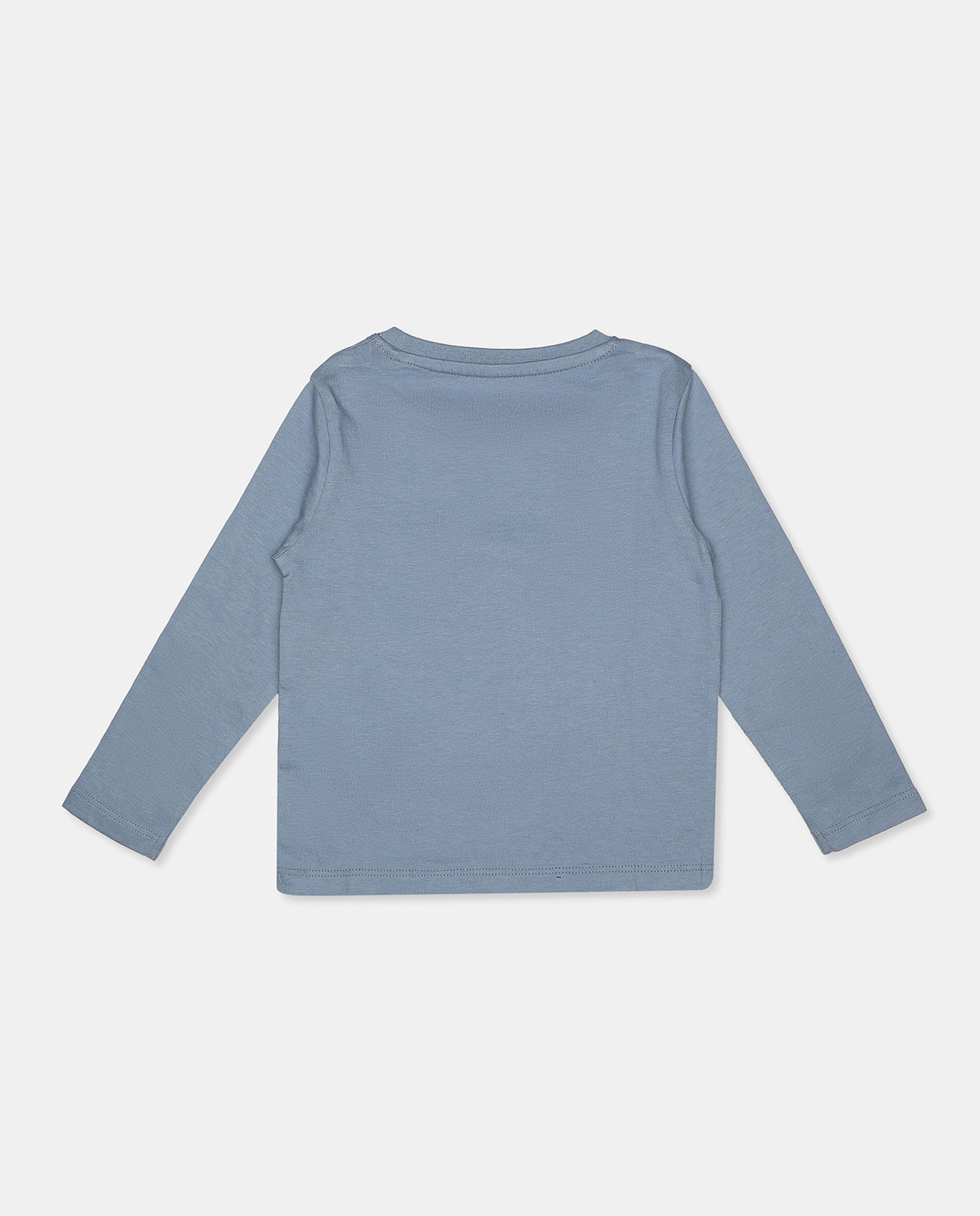 Printed T-Shirt with Crew Neck and Long Sleeves
