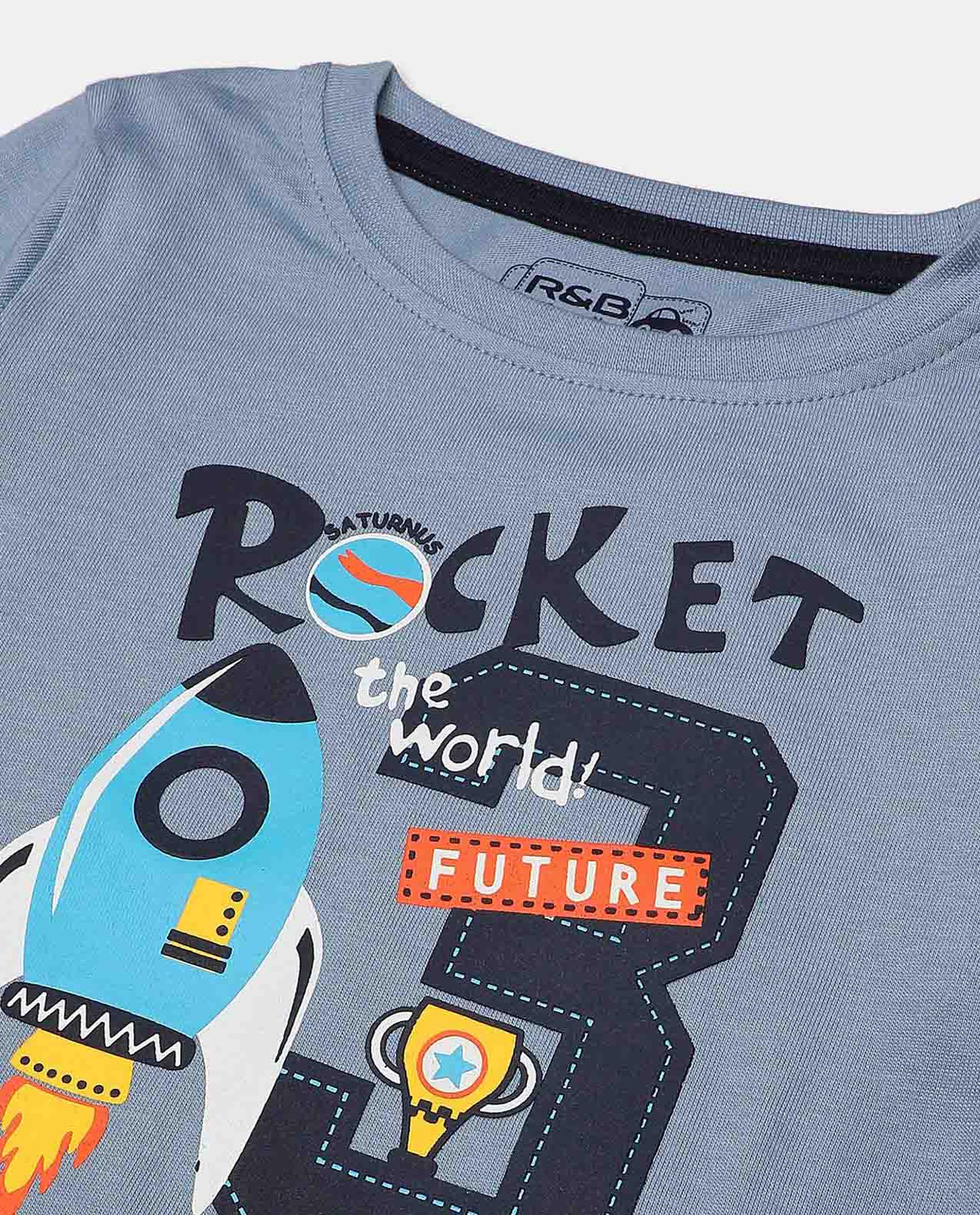 Printed T-Shirt with Crew Neck and Long Sleeves