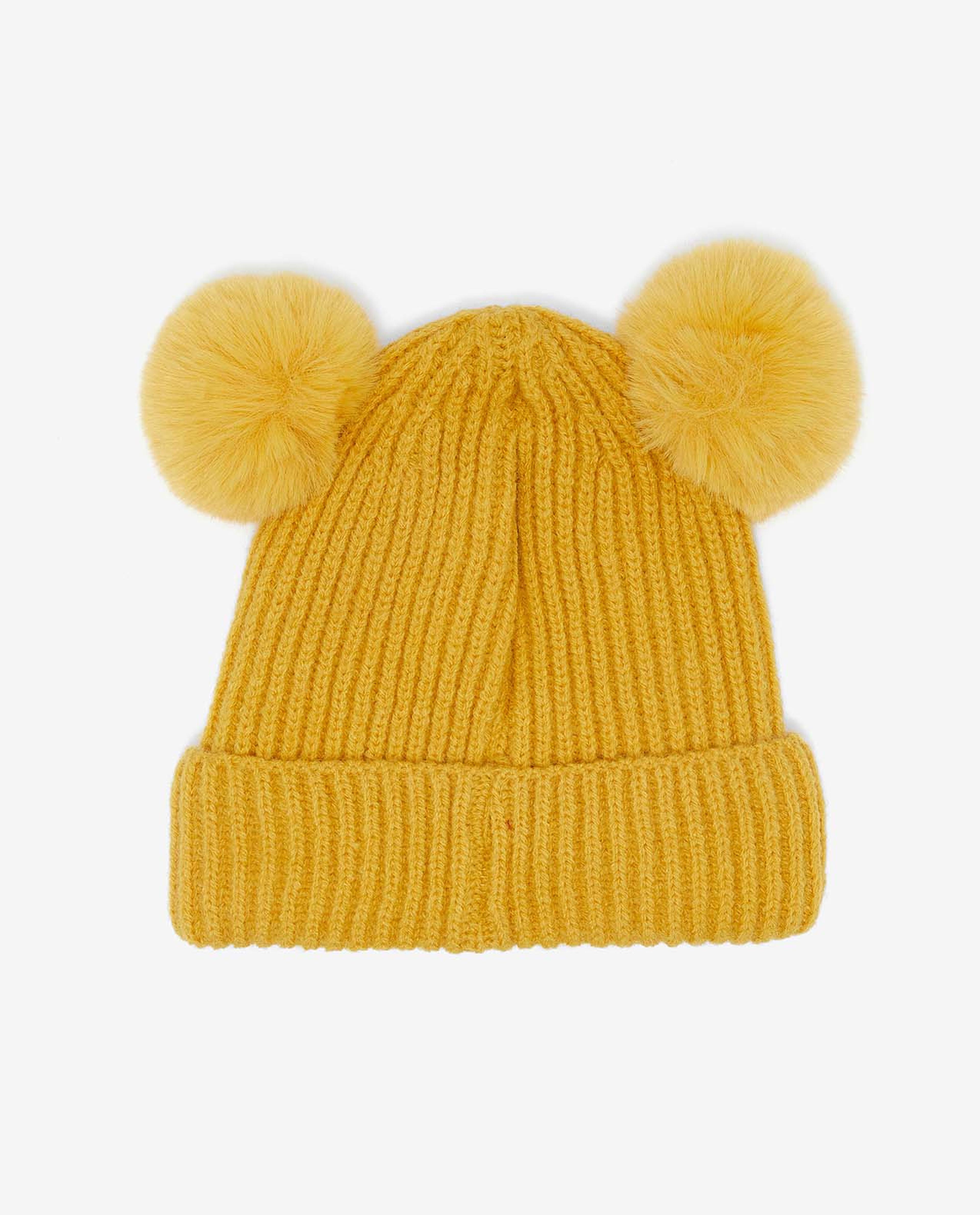 Embroidered Pom-Pom Beanie Cap