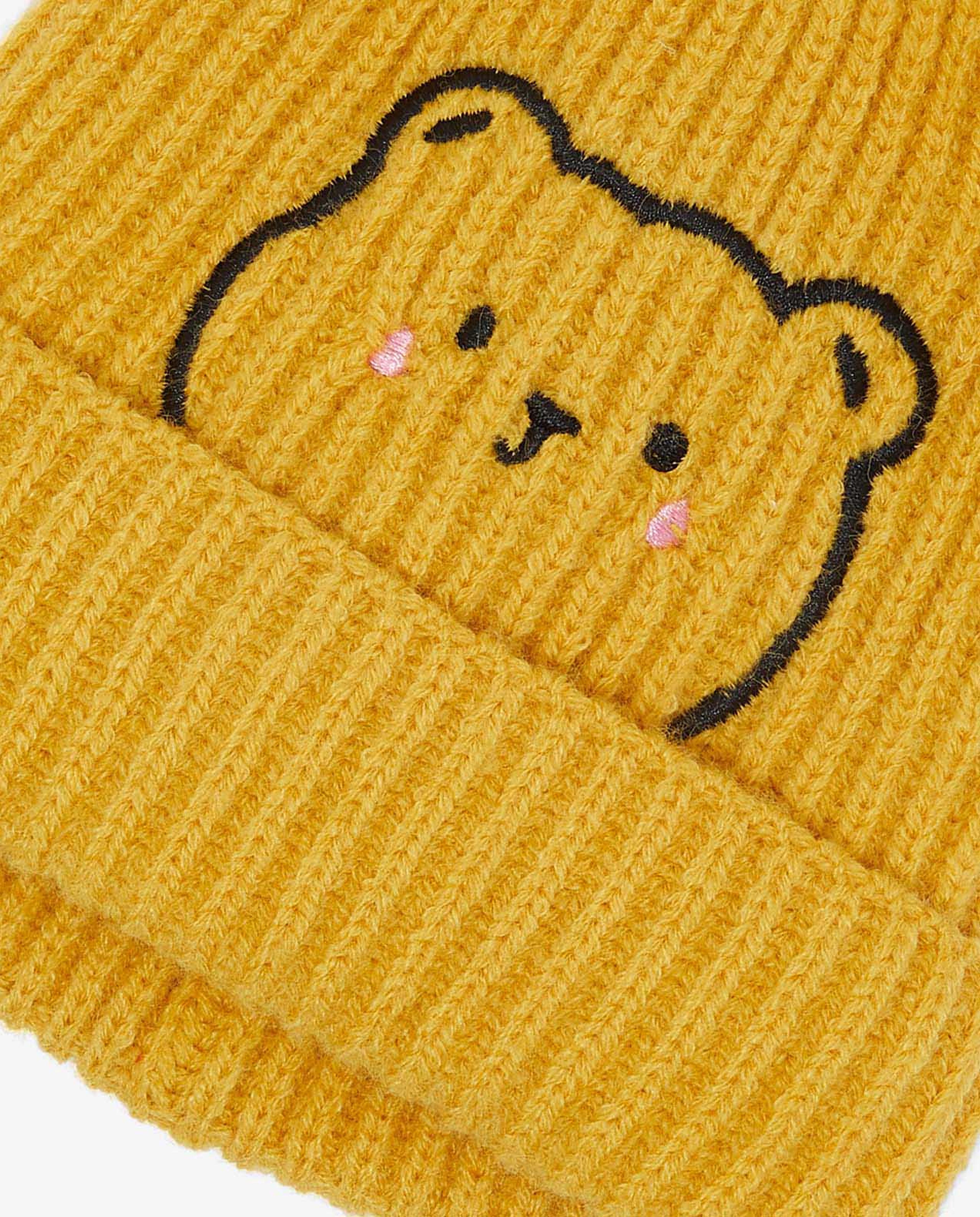 Embroidered Pom-Pom Beanie Cap