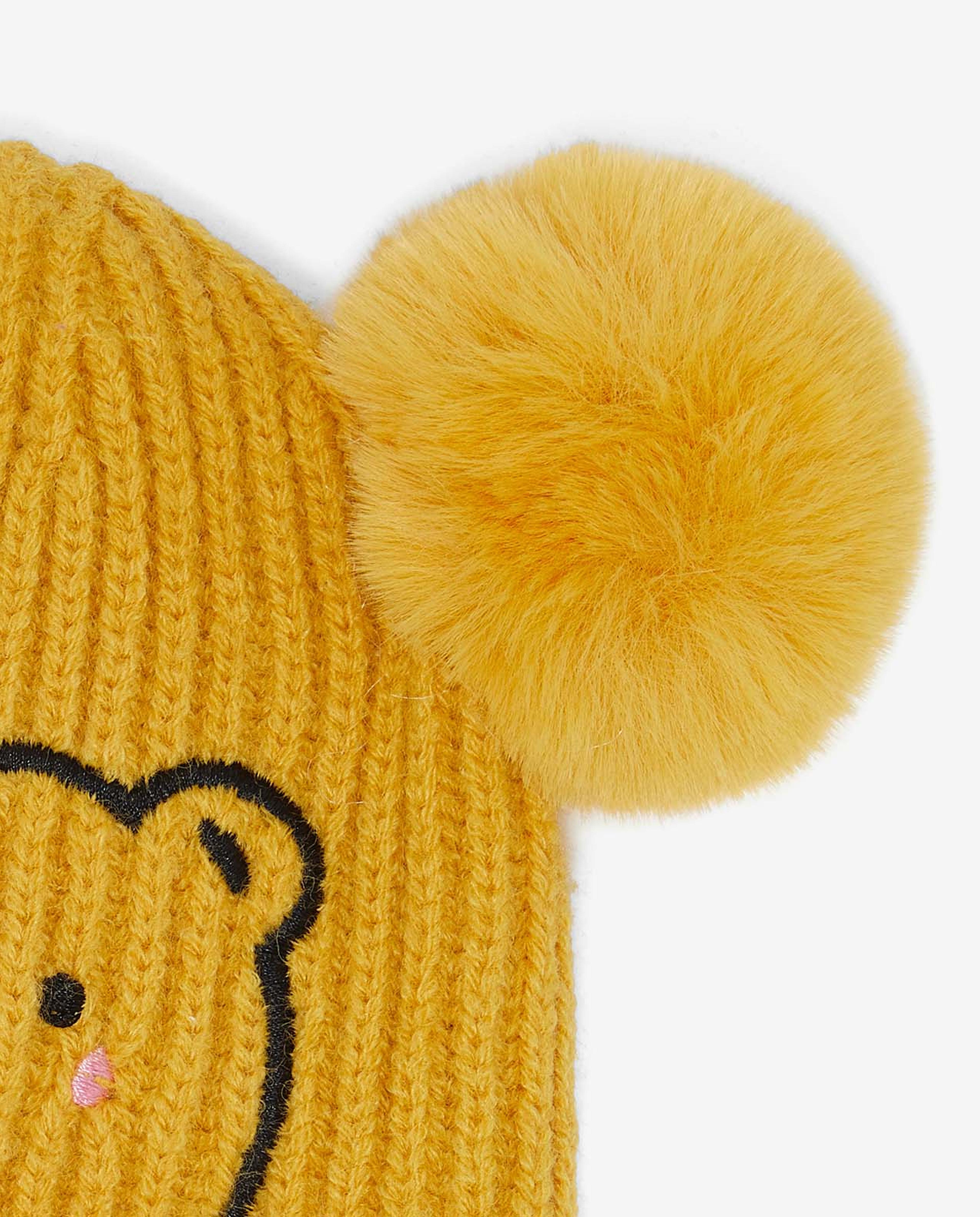 Embroidered Pom-Pom Beanie Cap