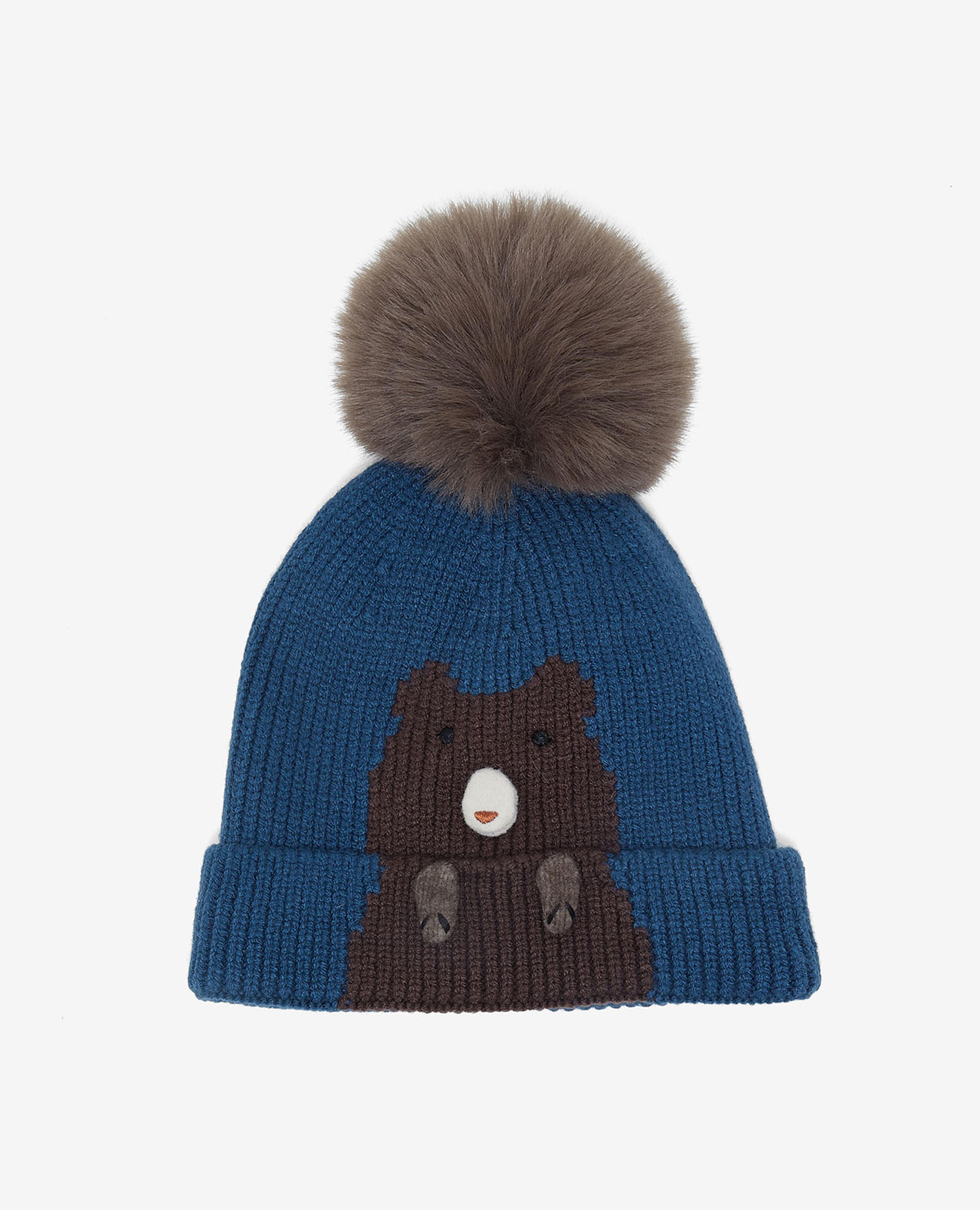 Embroidered Pom-Pom Beanie Cap