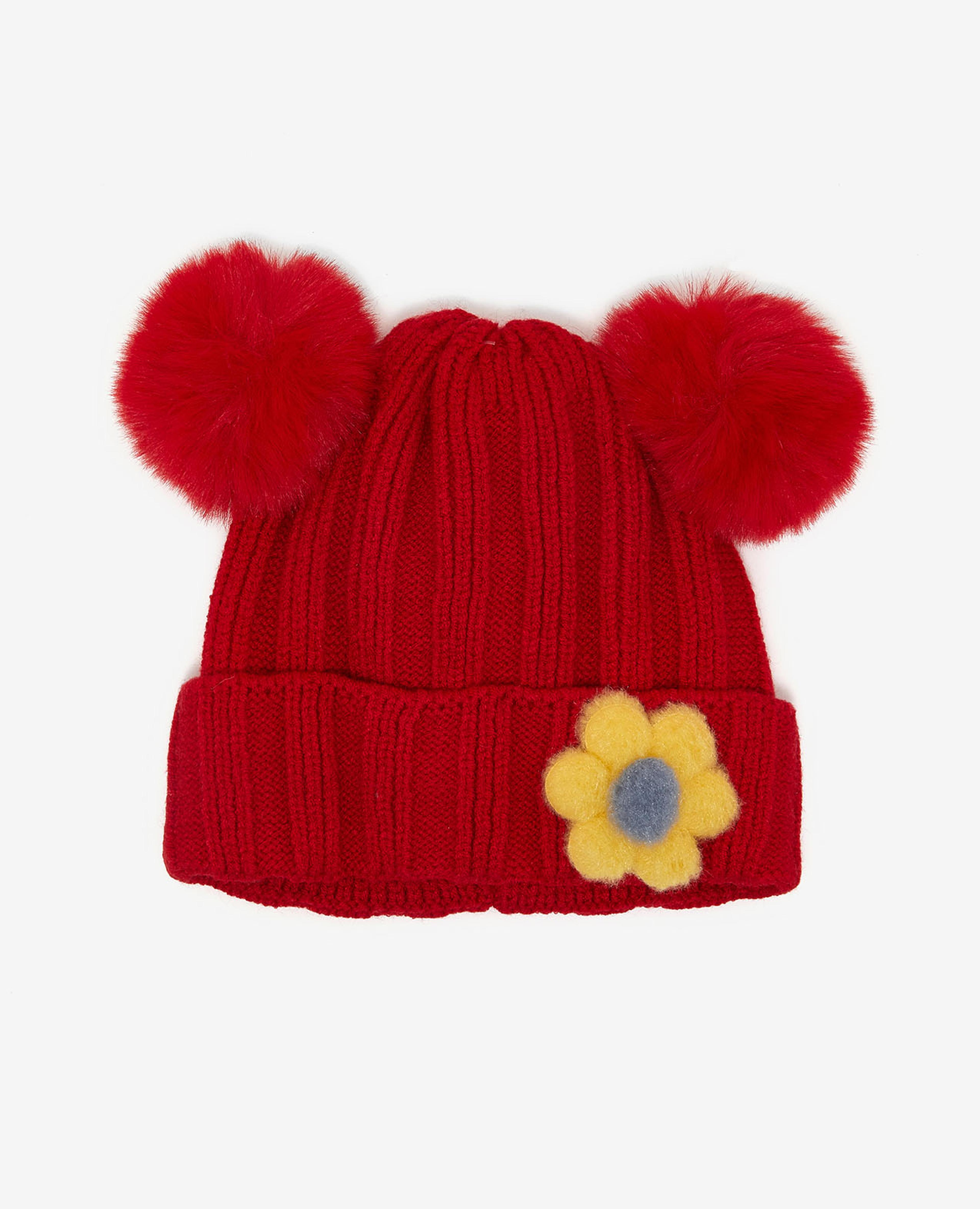 Solid Knitted Pom-Pom Beanie Cap