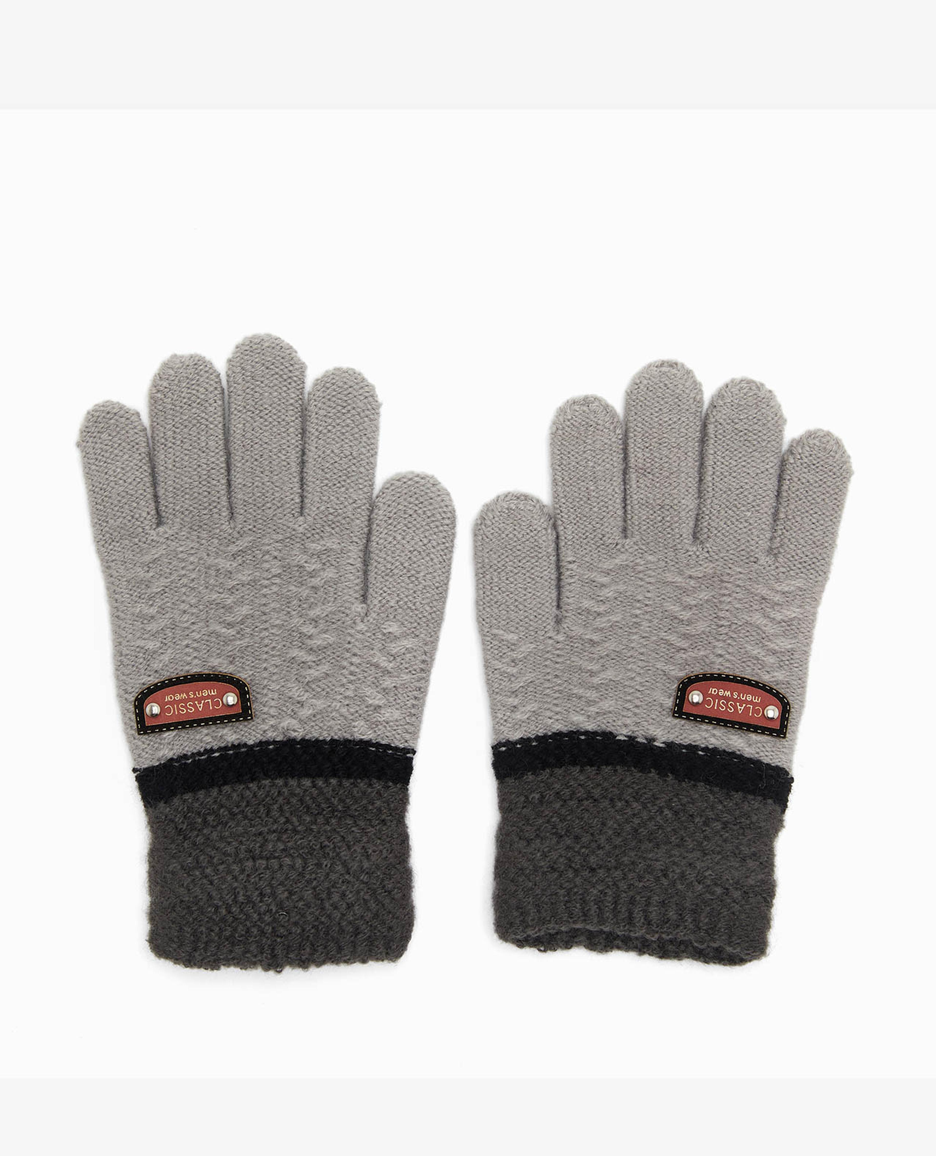 Color Block Knitted Gloves