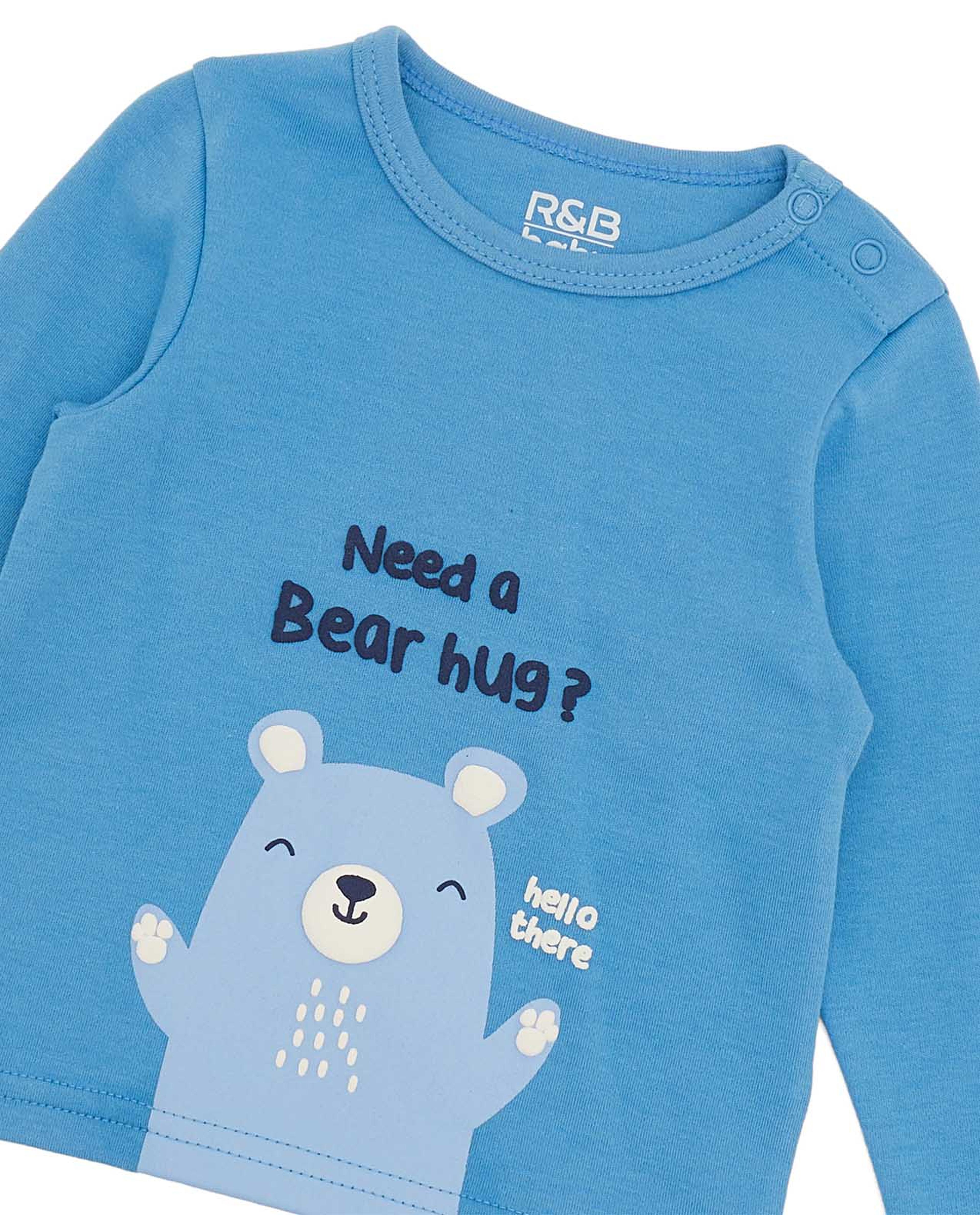 Printed T-Shirt with Crew Neck and Long Sleeves