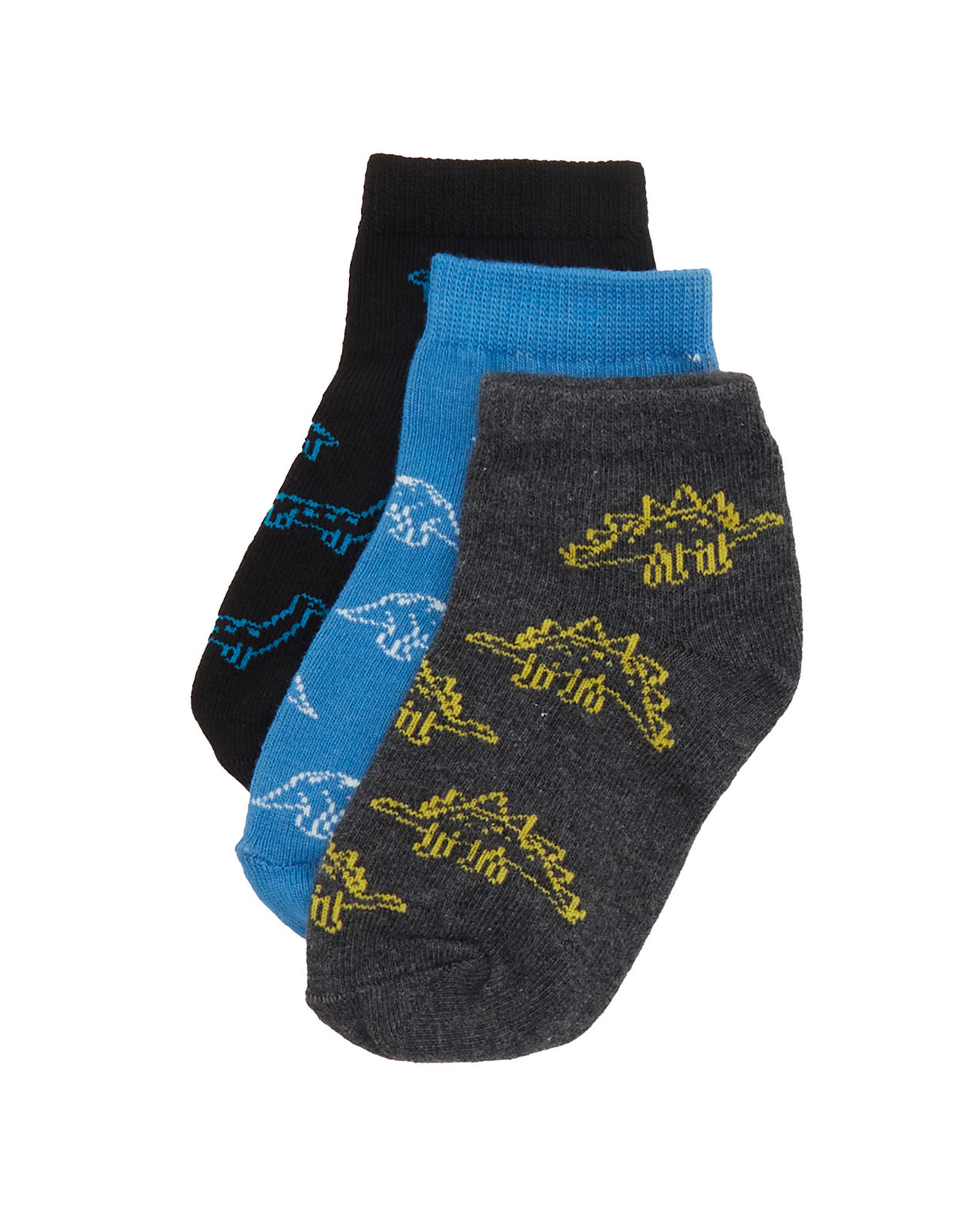 جوارب للكاحل بطبعة - 3 أزواج