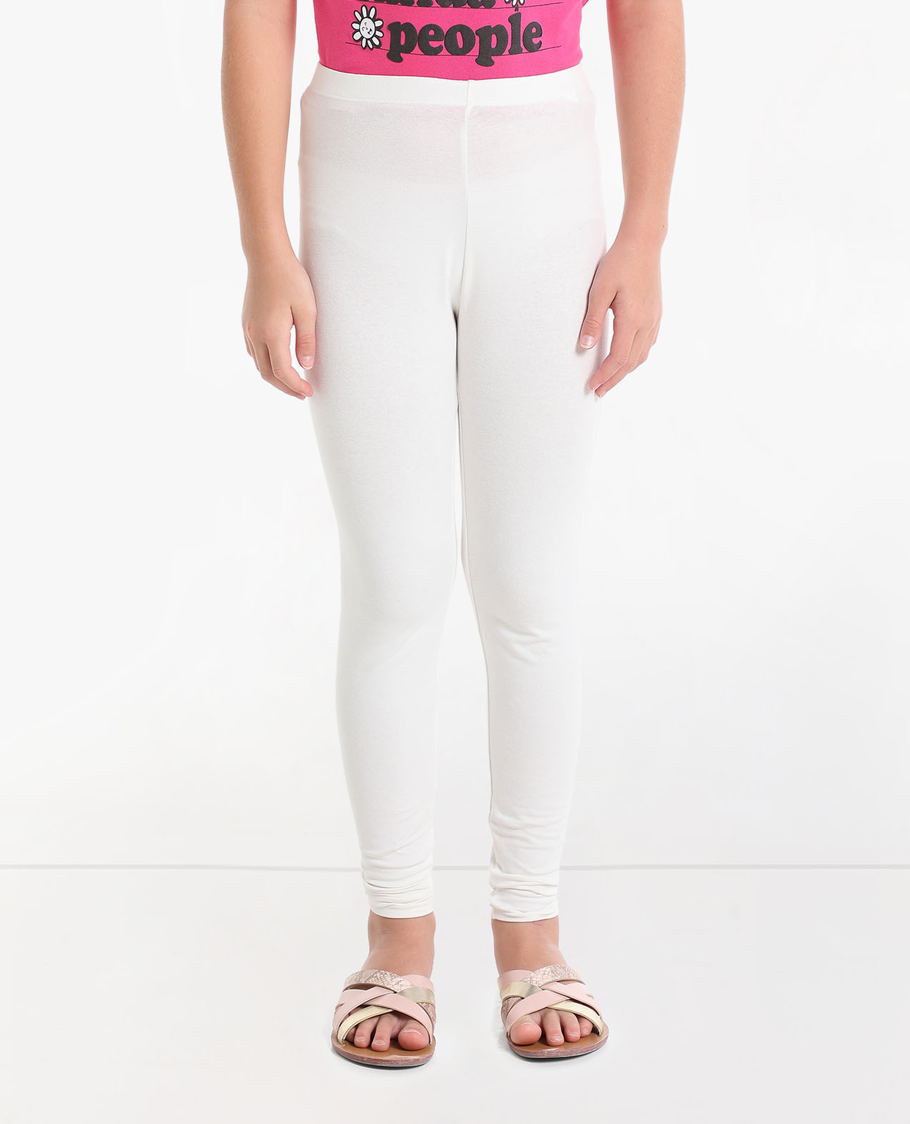 Solid Leggings with Slip-On Closure