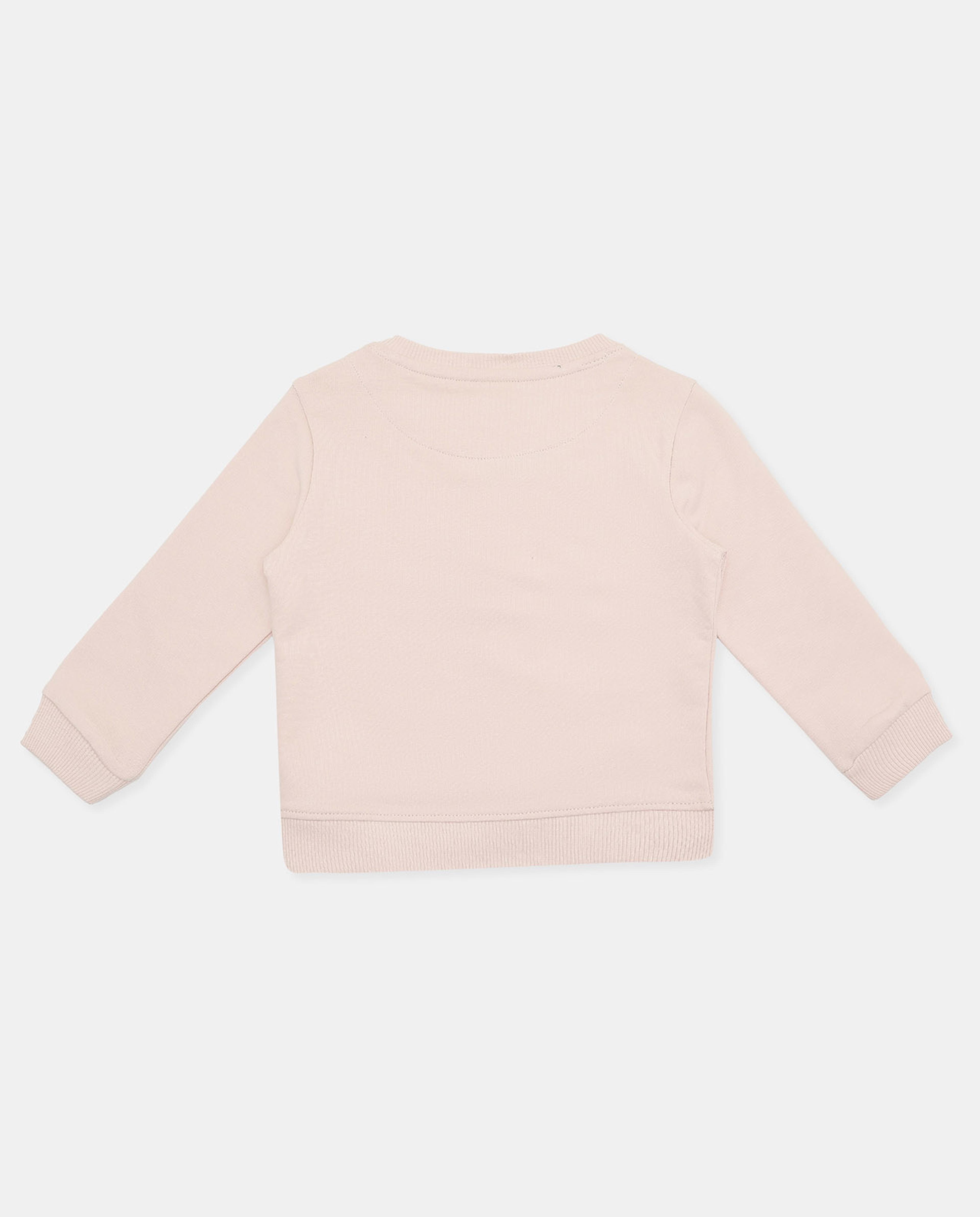 سويتشيرت بياقة مستديرة وأكمام طويلة وبطبعة