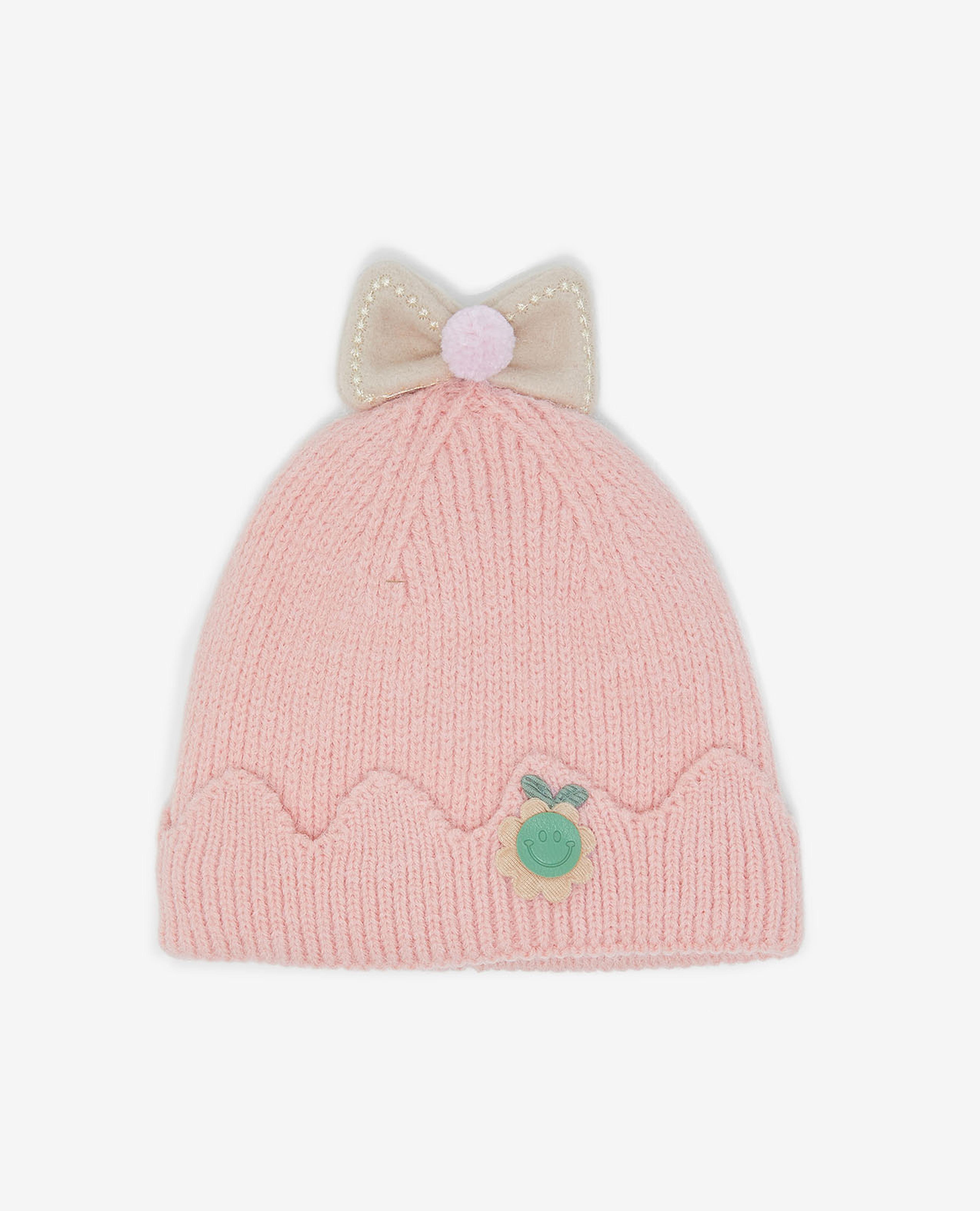 Embellished Pom-Pom Beanie Cap