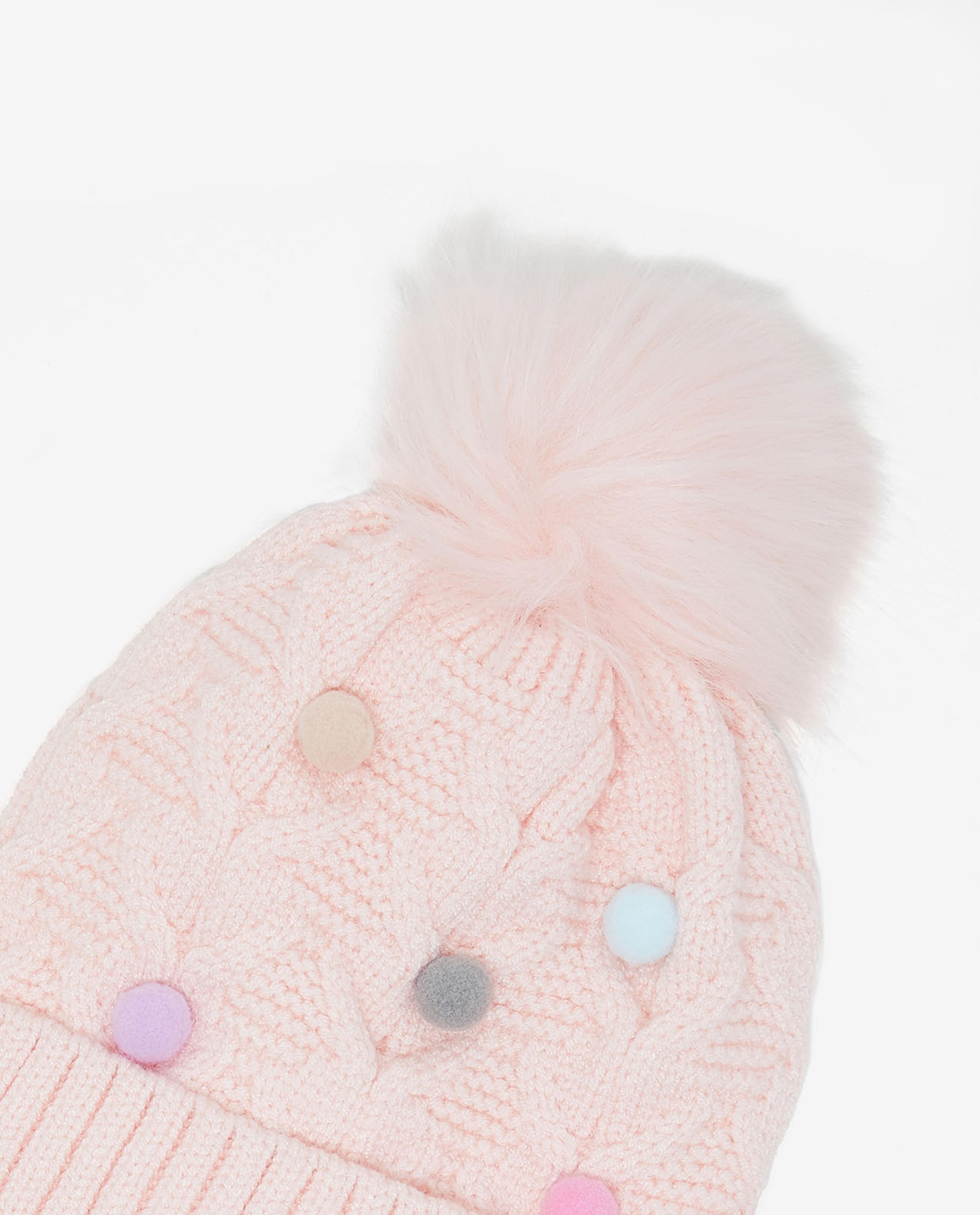 Embroidered Pom-Pom Beanie Cap