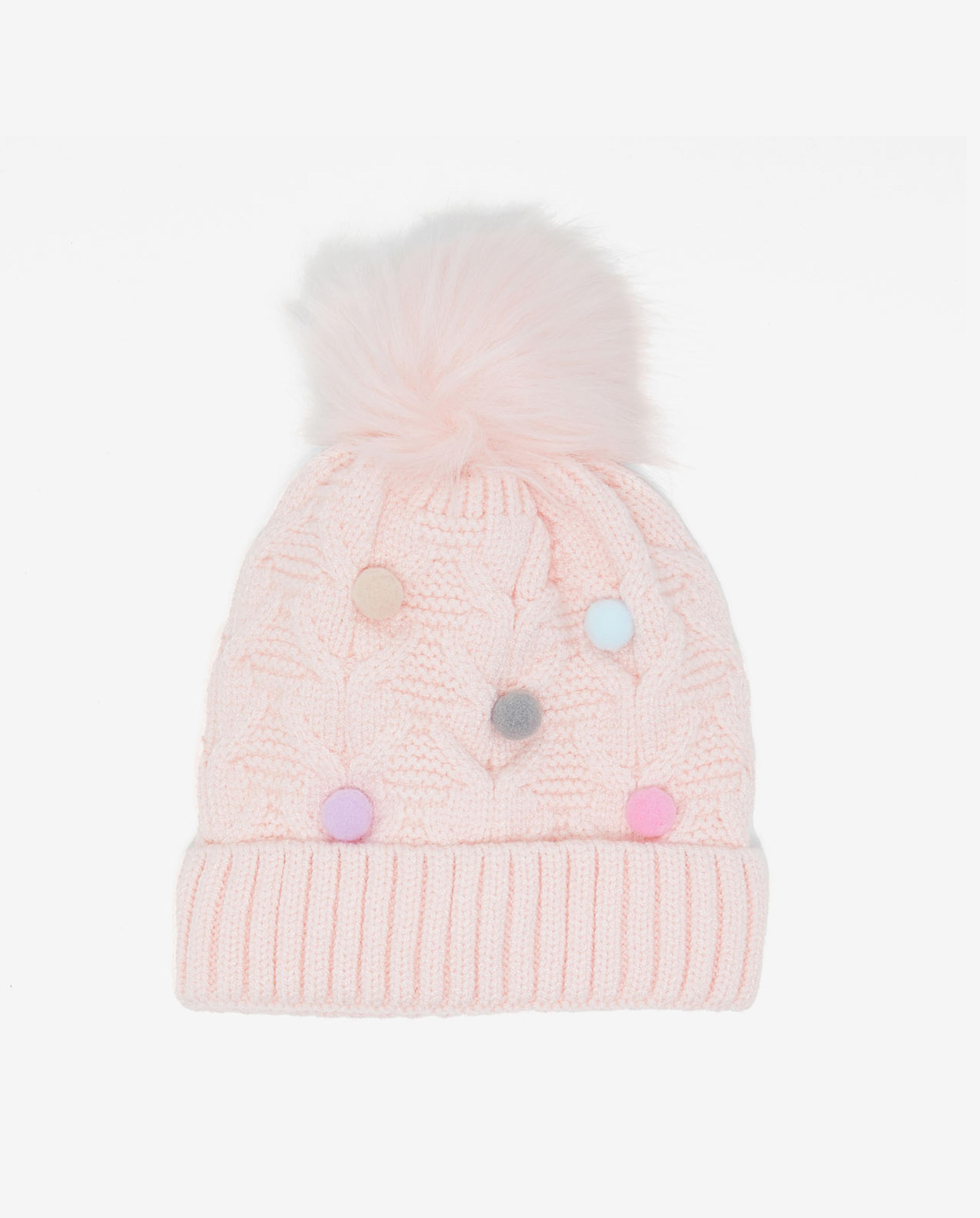 Embroidered Pom-Pom Beanie Cap