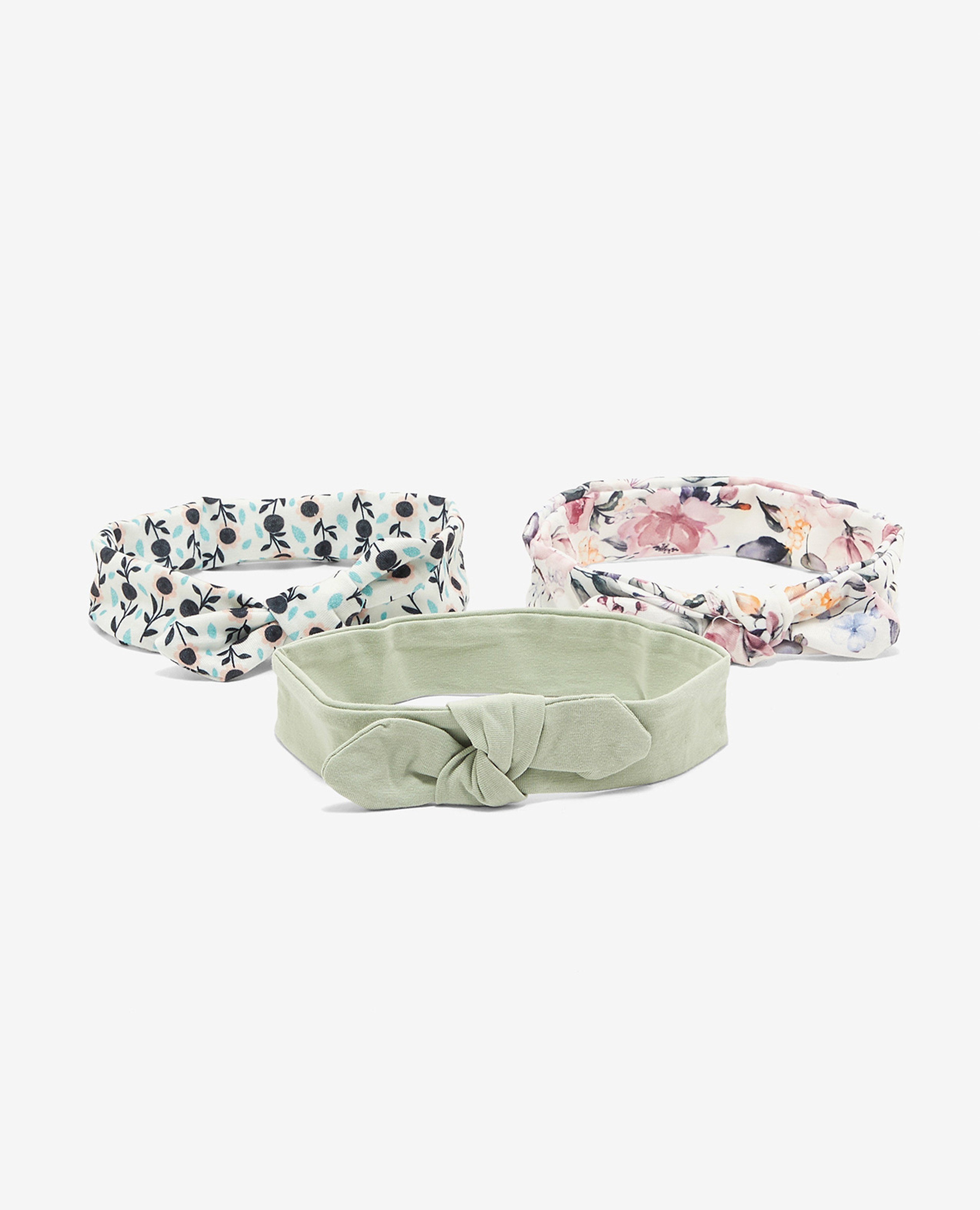 Pack of 3 Printed and Solid Headbands