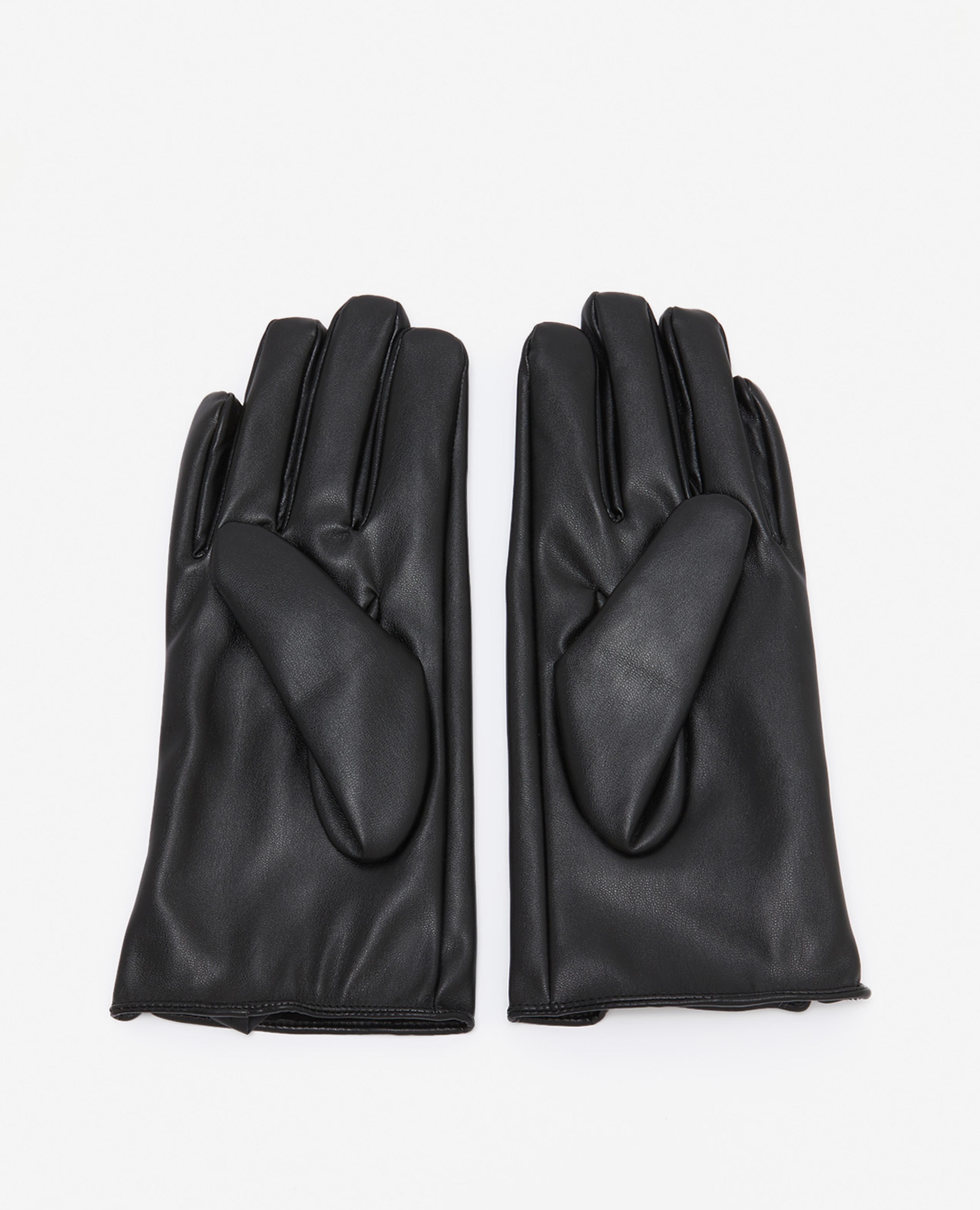 Solid PU Leather Gloves