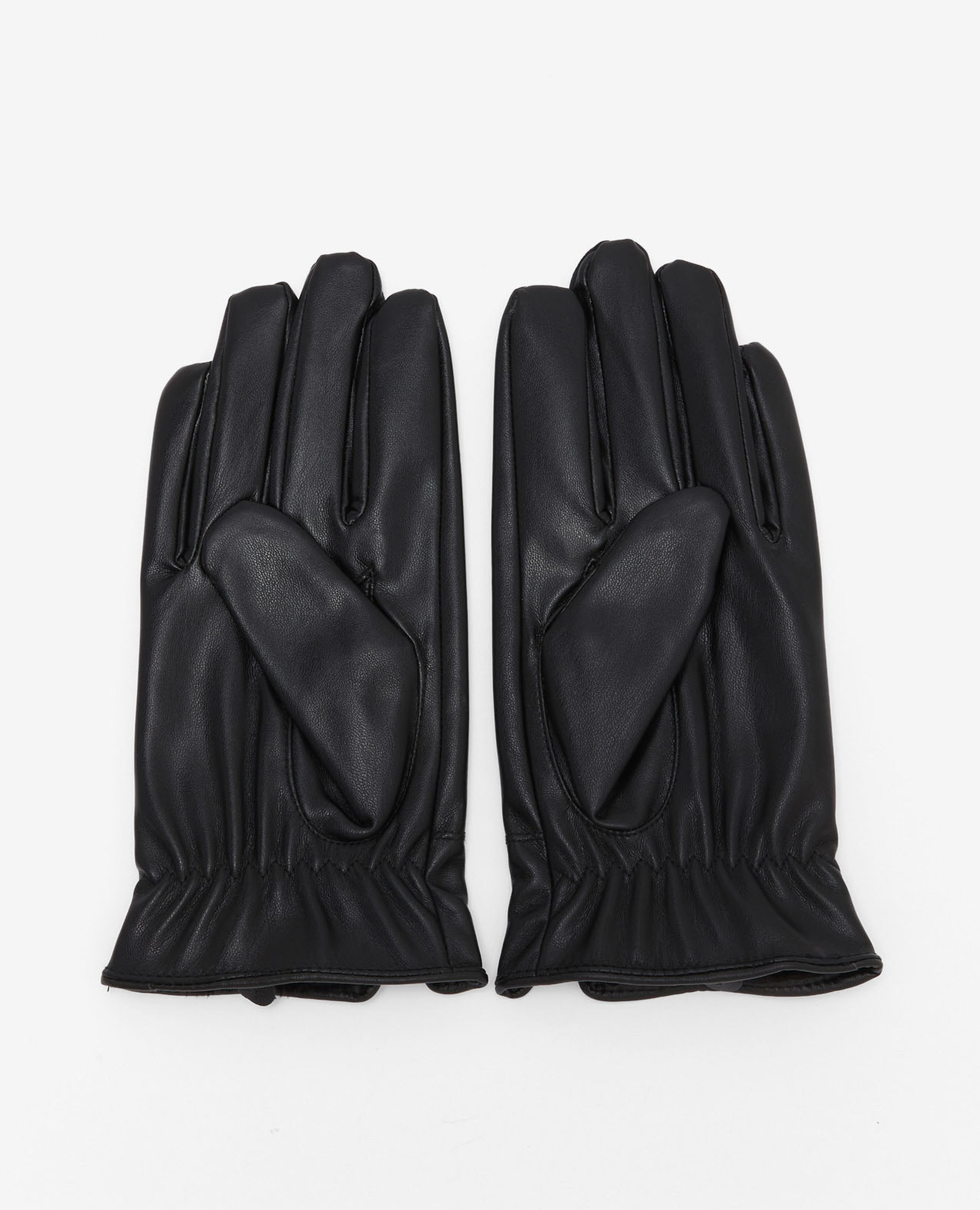 Buckle Detailed PU Leather Gloves