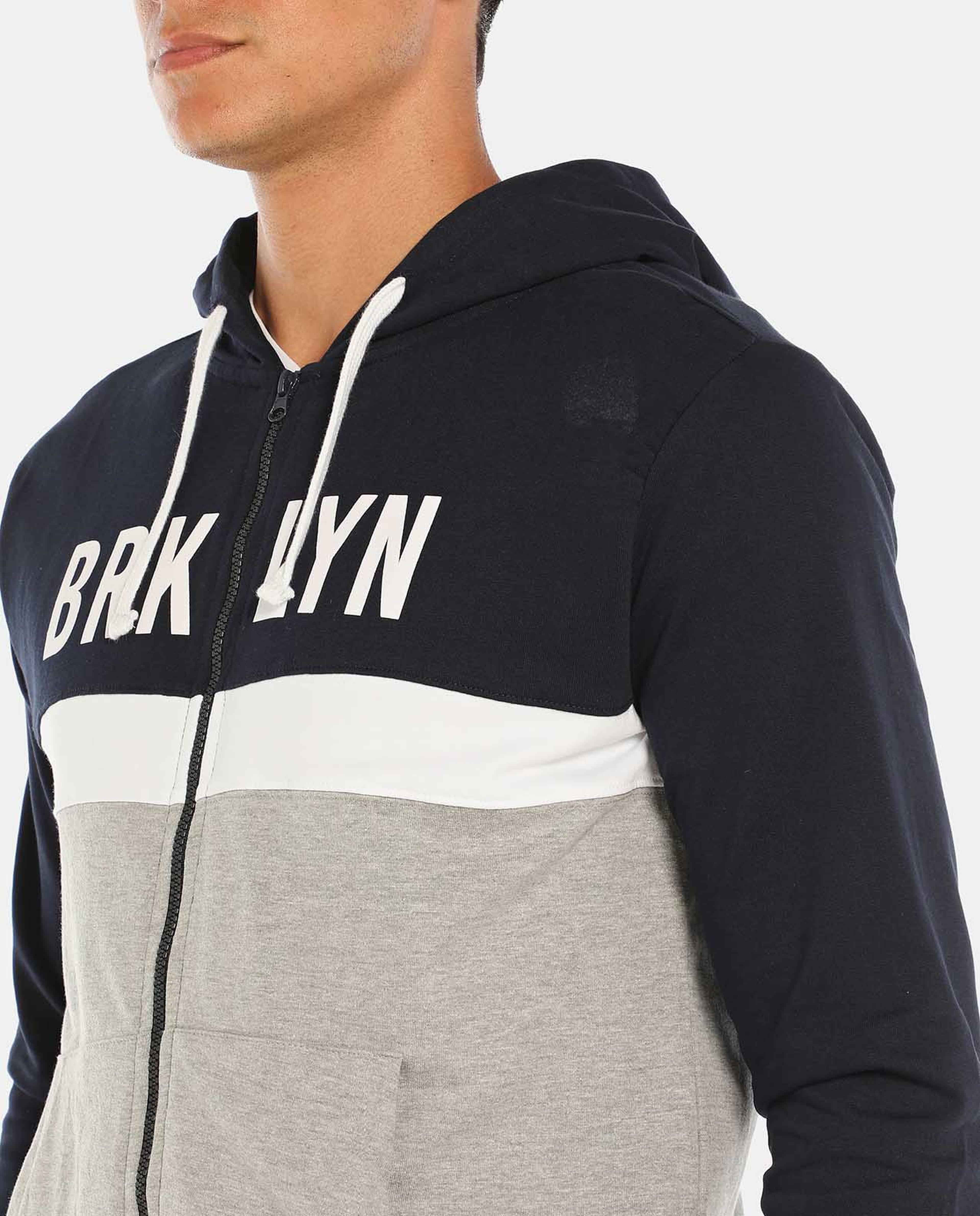 R&B Navy Blue Hooded Jacket