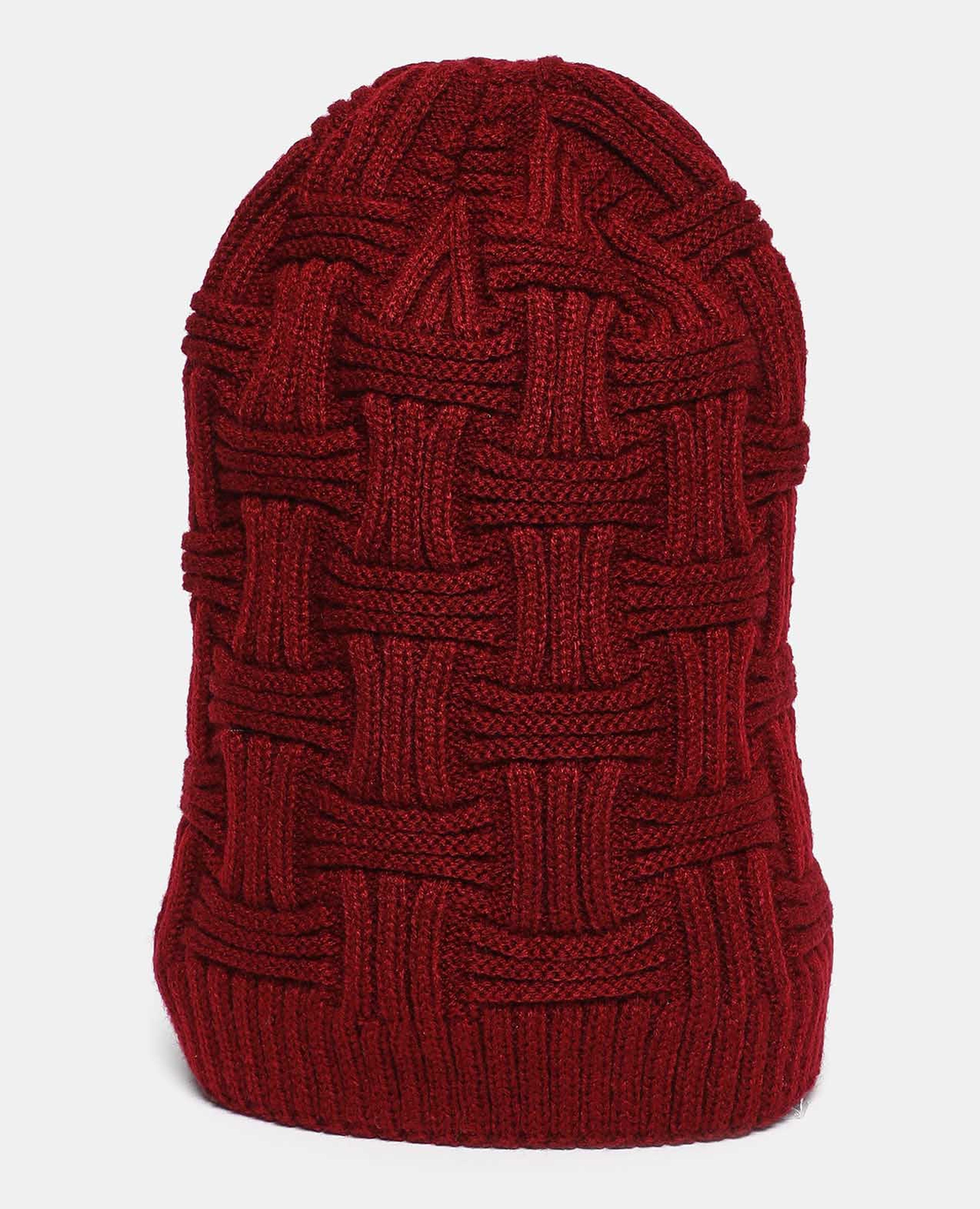 Self Design Knitted Beanie Cap