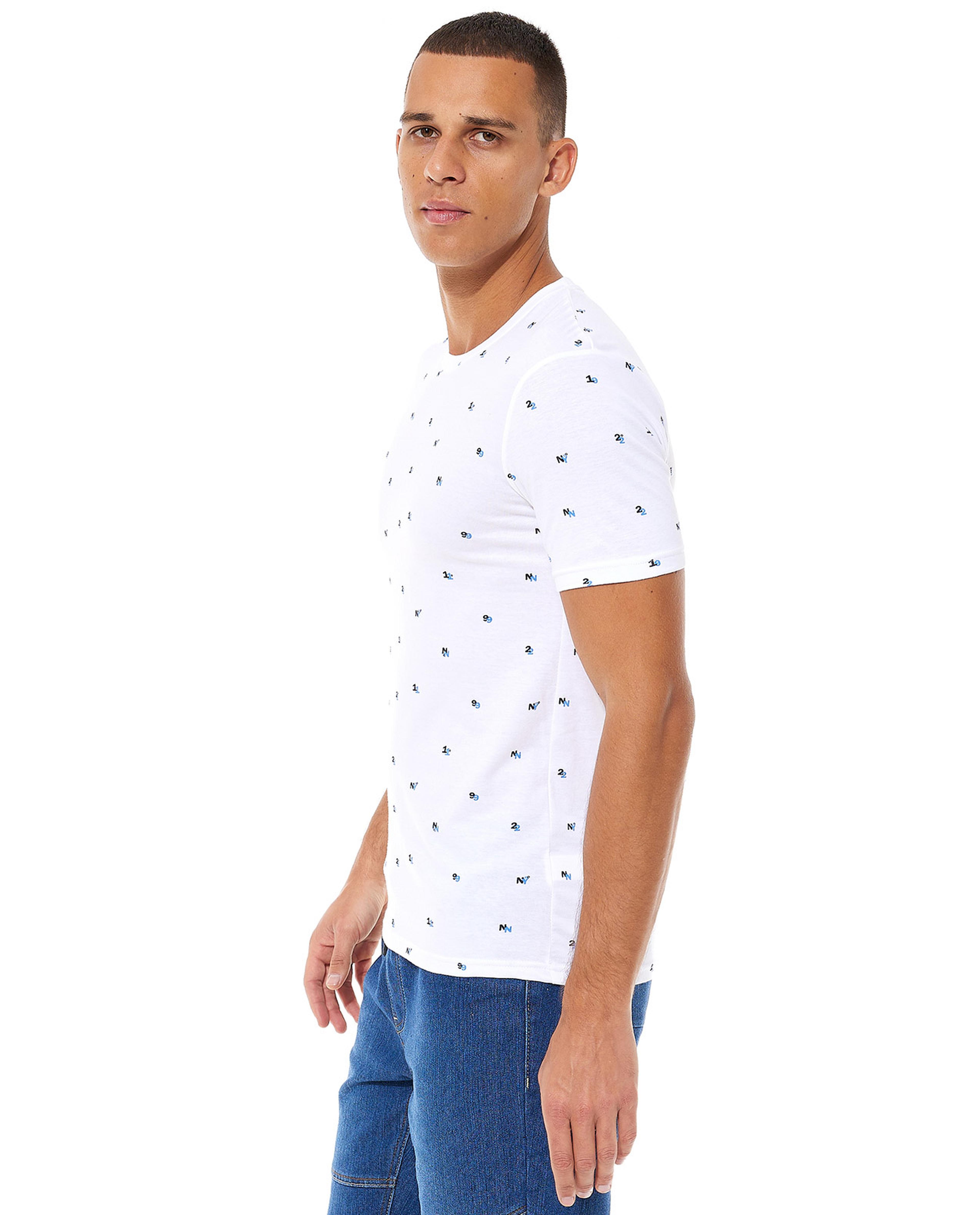 Printed T-Shirt with Crew Neck and Short Sleeves