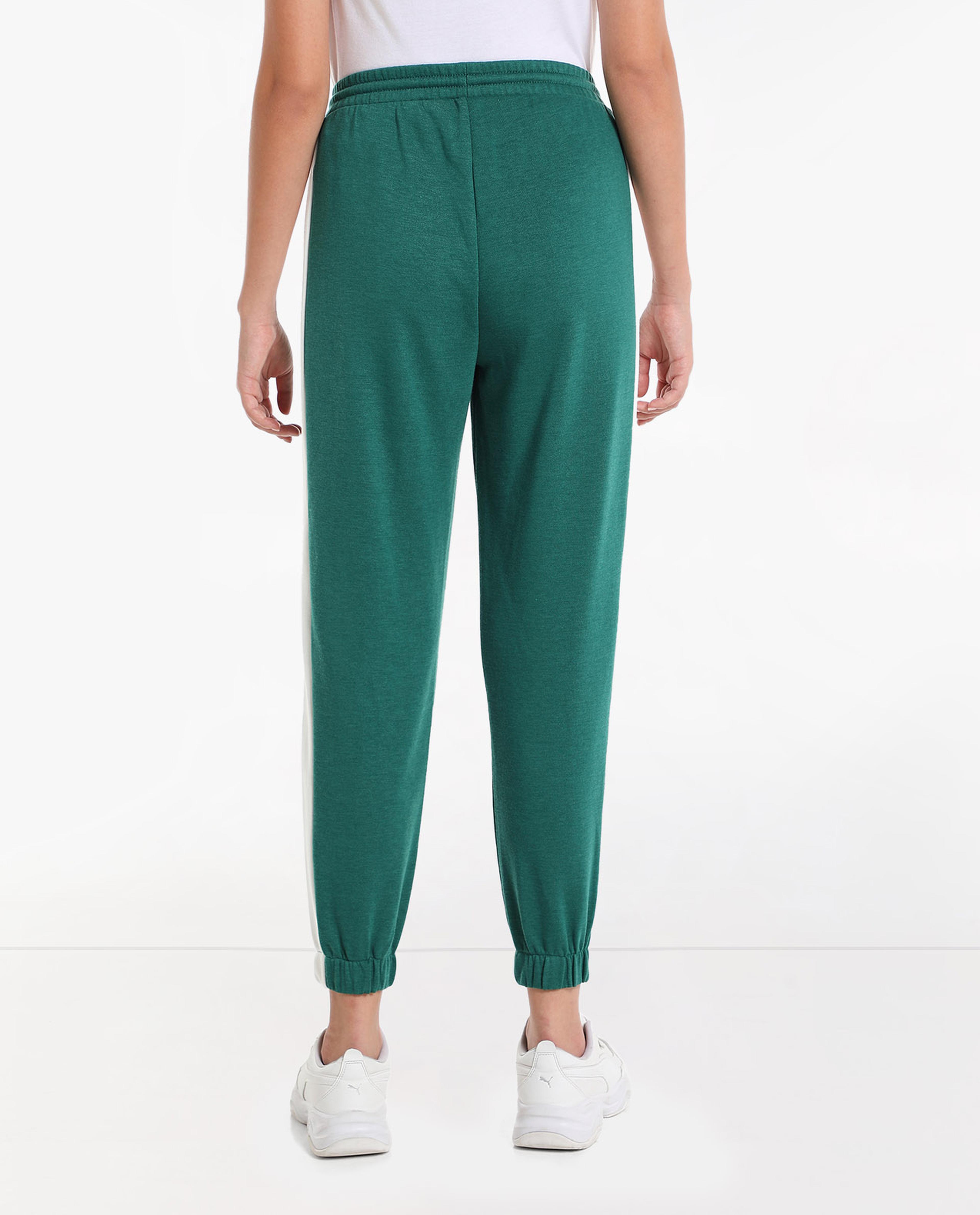 Solid Mid-Rise Joggers with Drawstring Closure