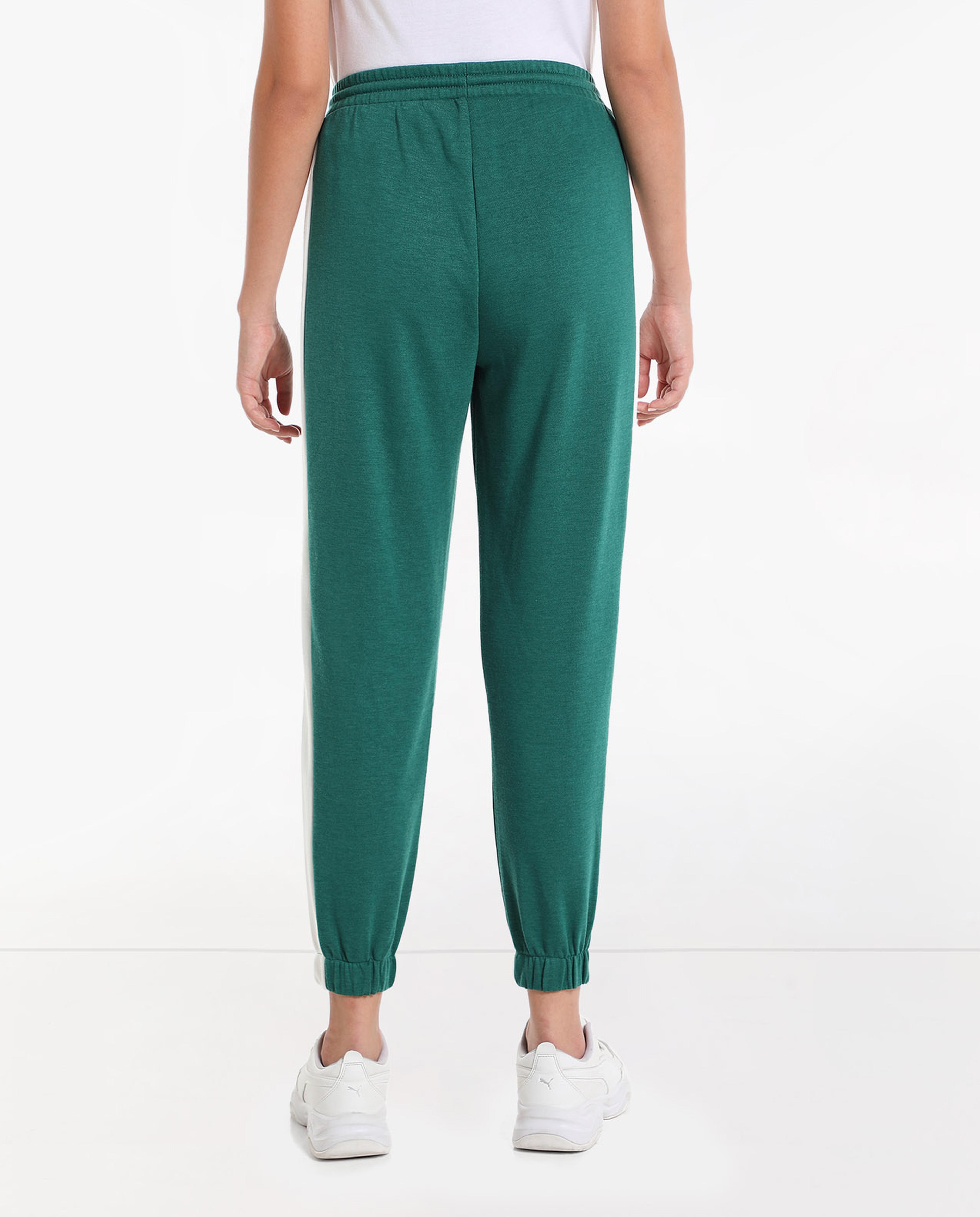 Solid Mid-Rise Joggers with Drawstring Closure