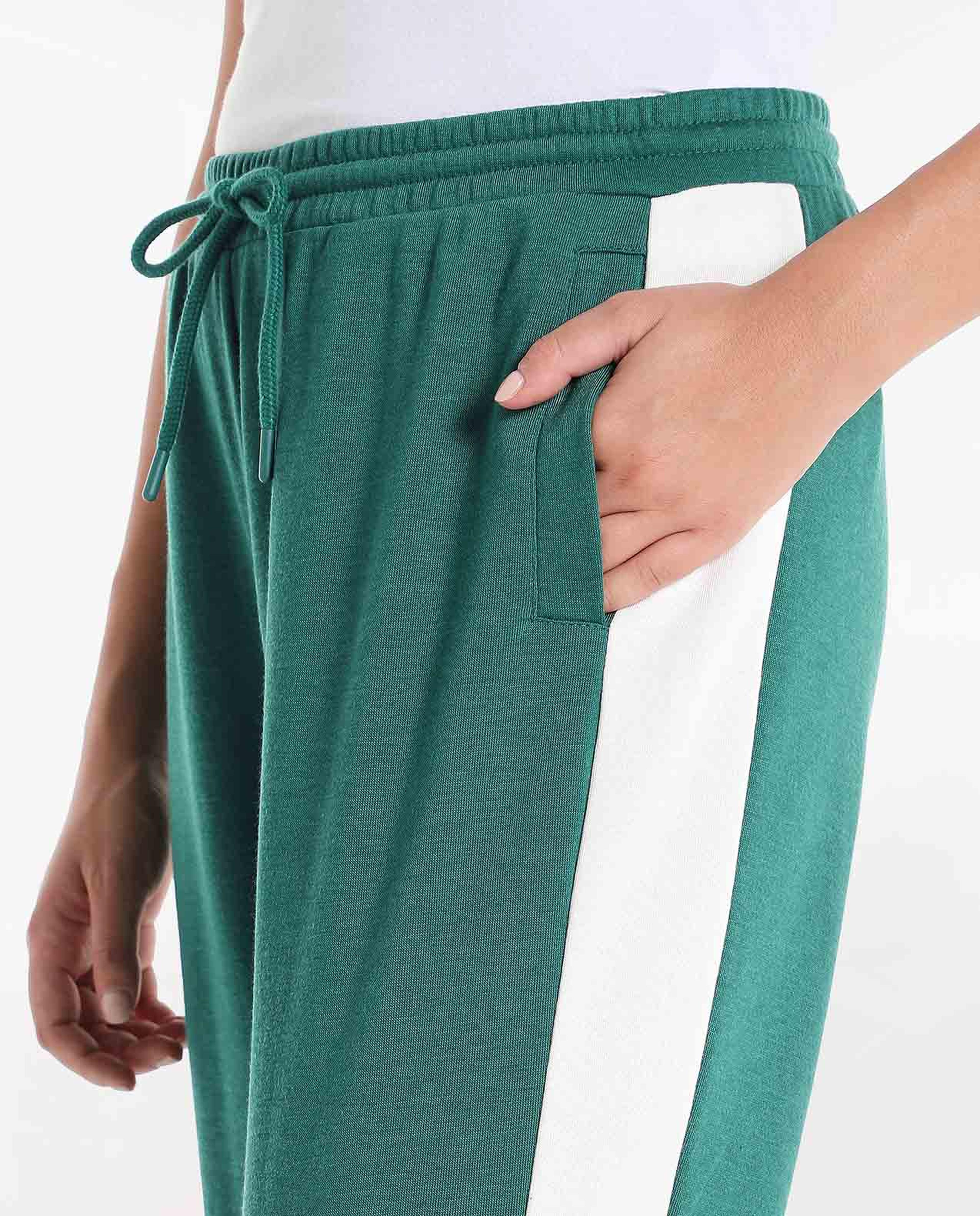 Solid Mid-Rise Joggers with Drawstring Closure