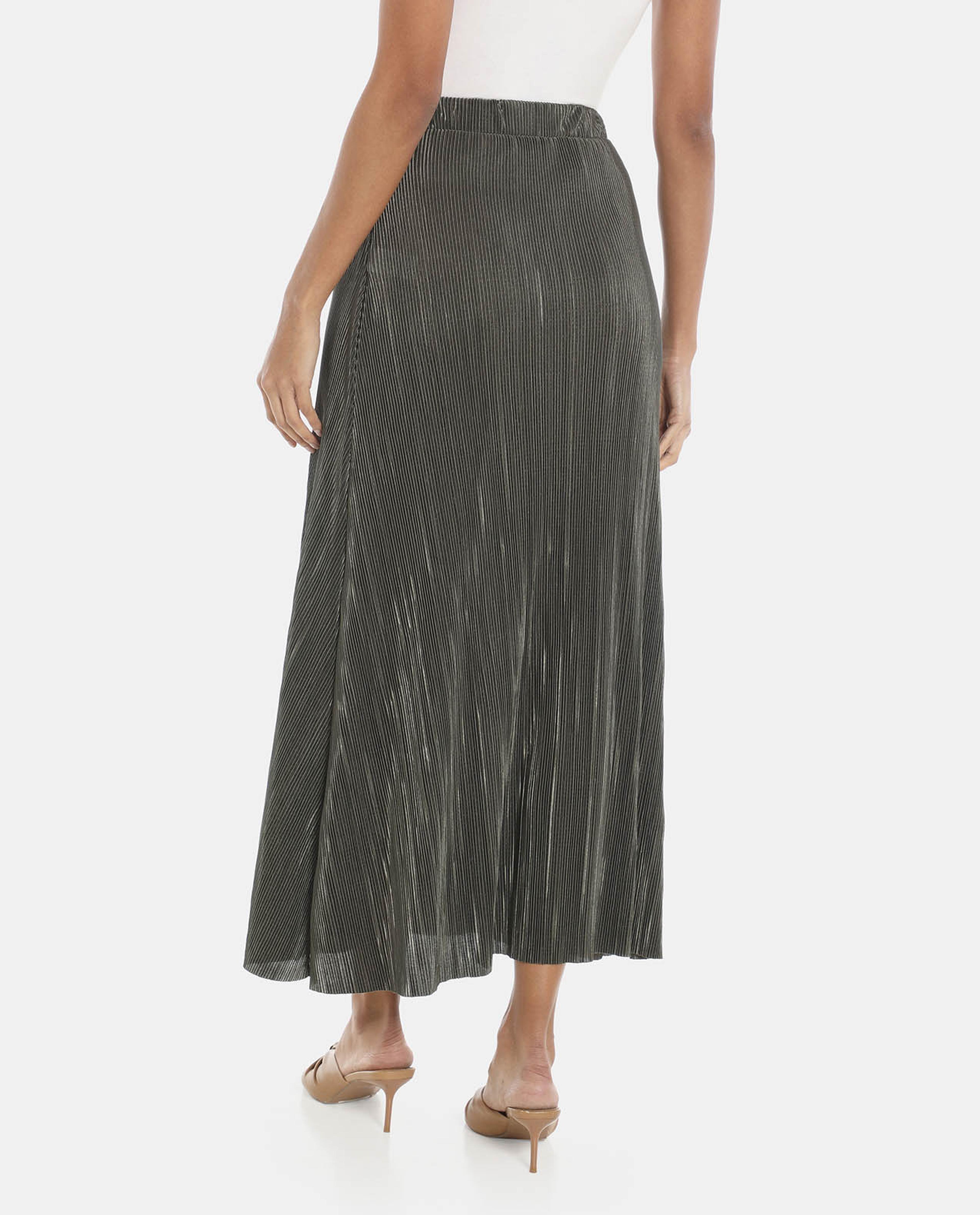 Green Pleated Skirt