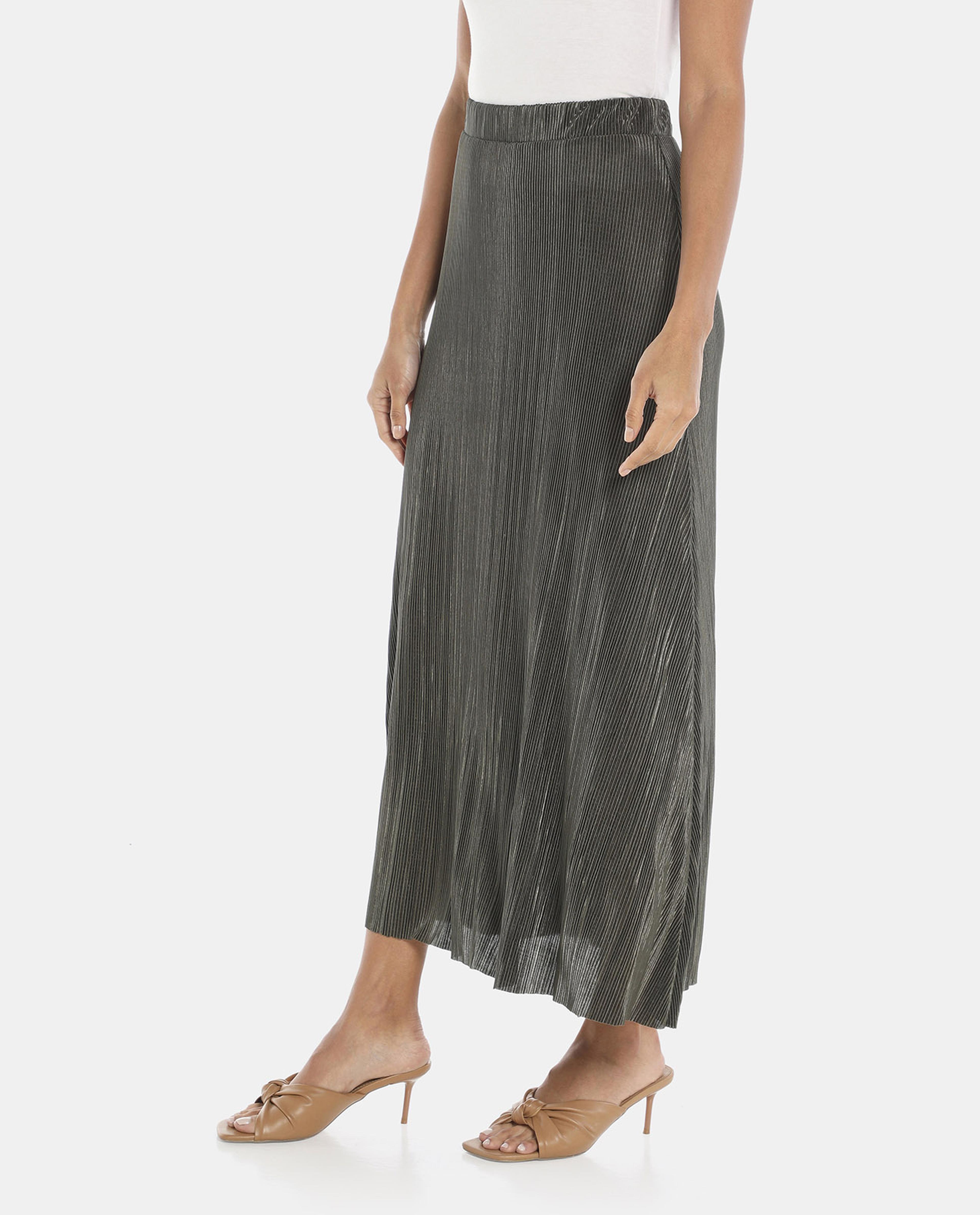Green Pleated Skirt