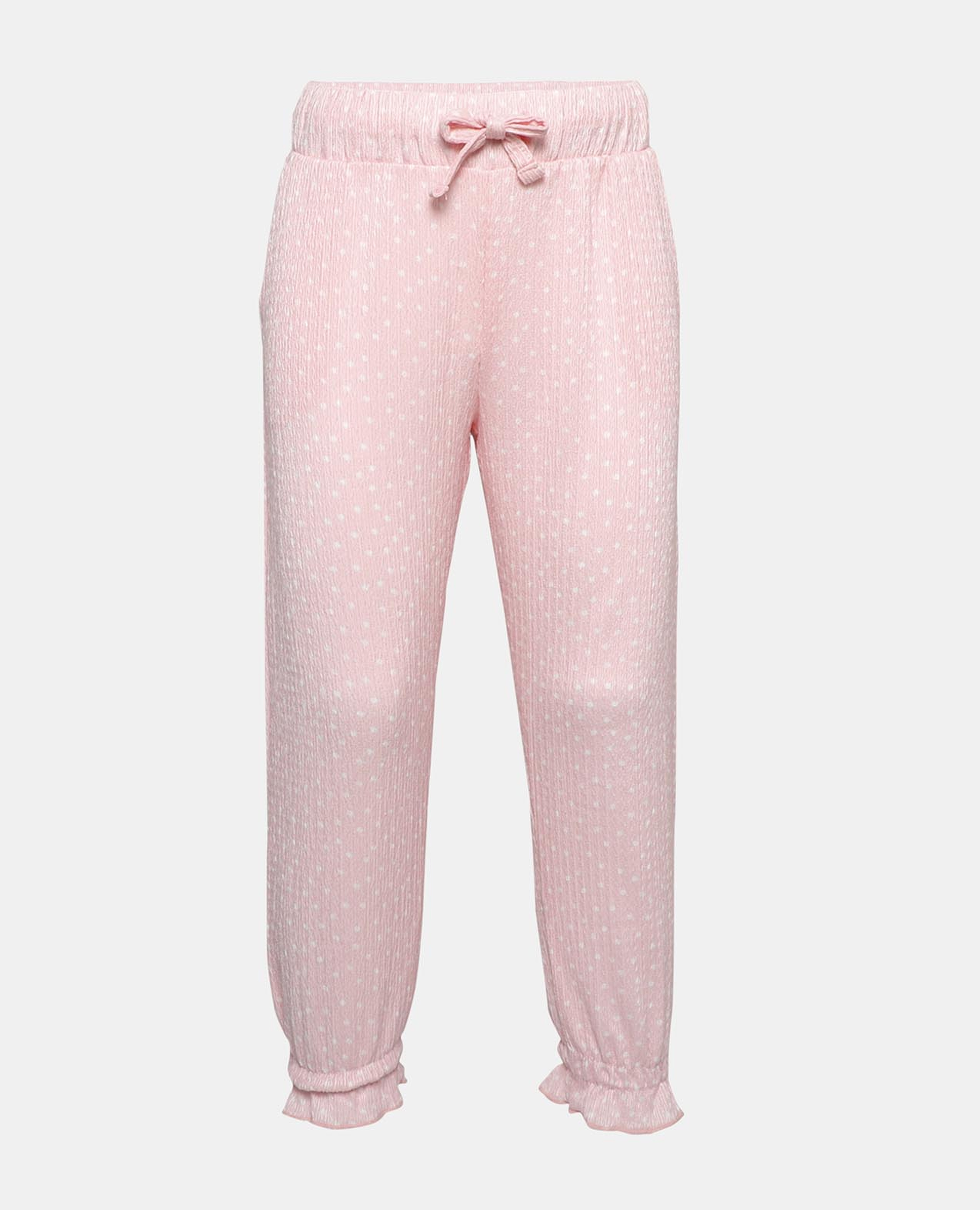 Pink All Over Dot Printed Harem Pants