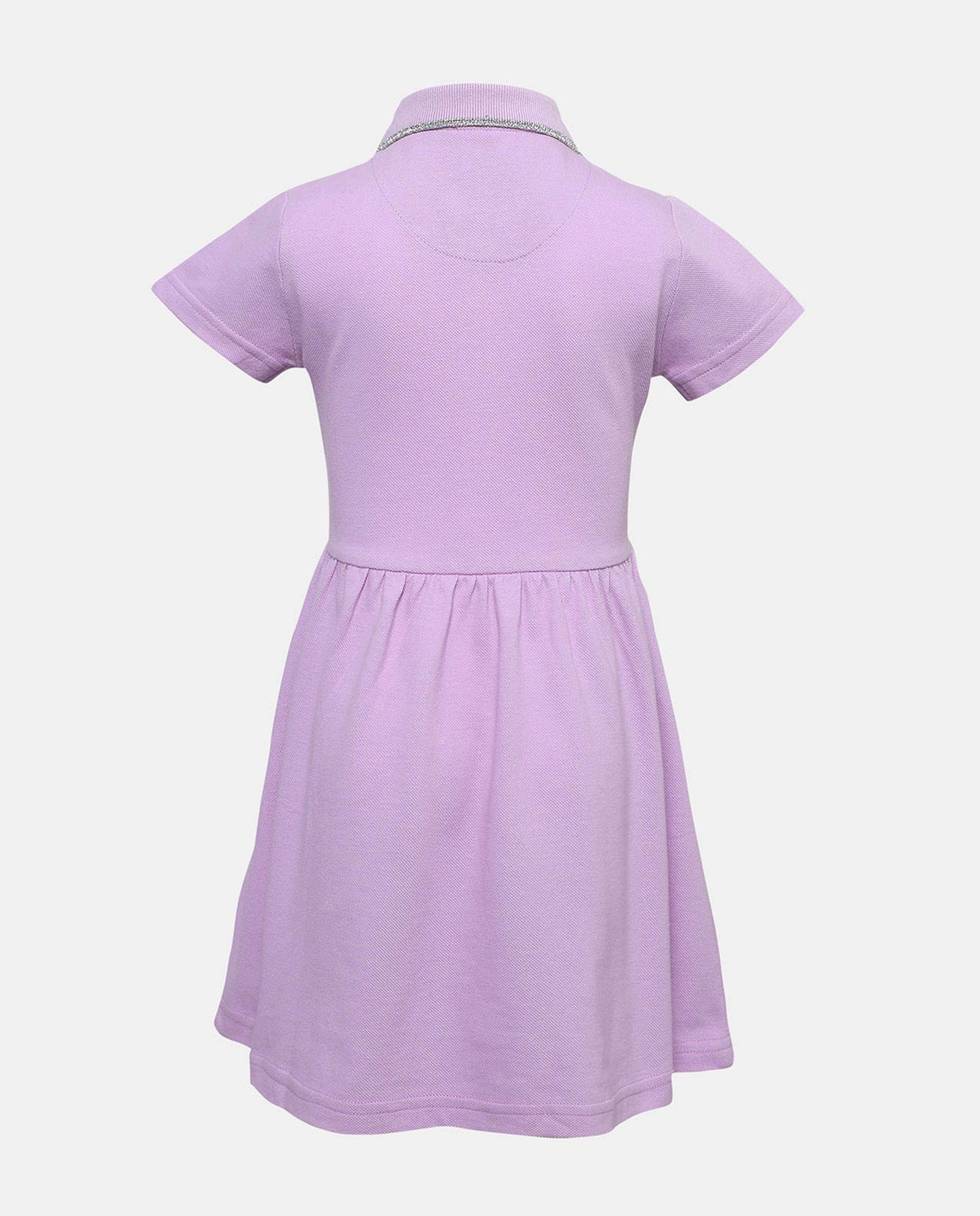 R&B Purple Polo Neck Knit Dress