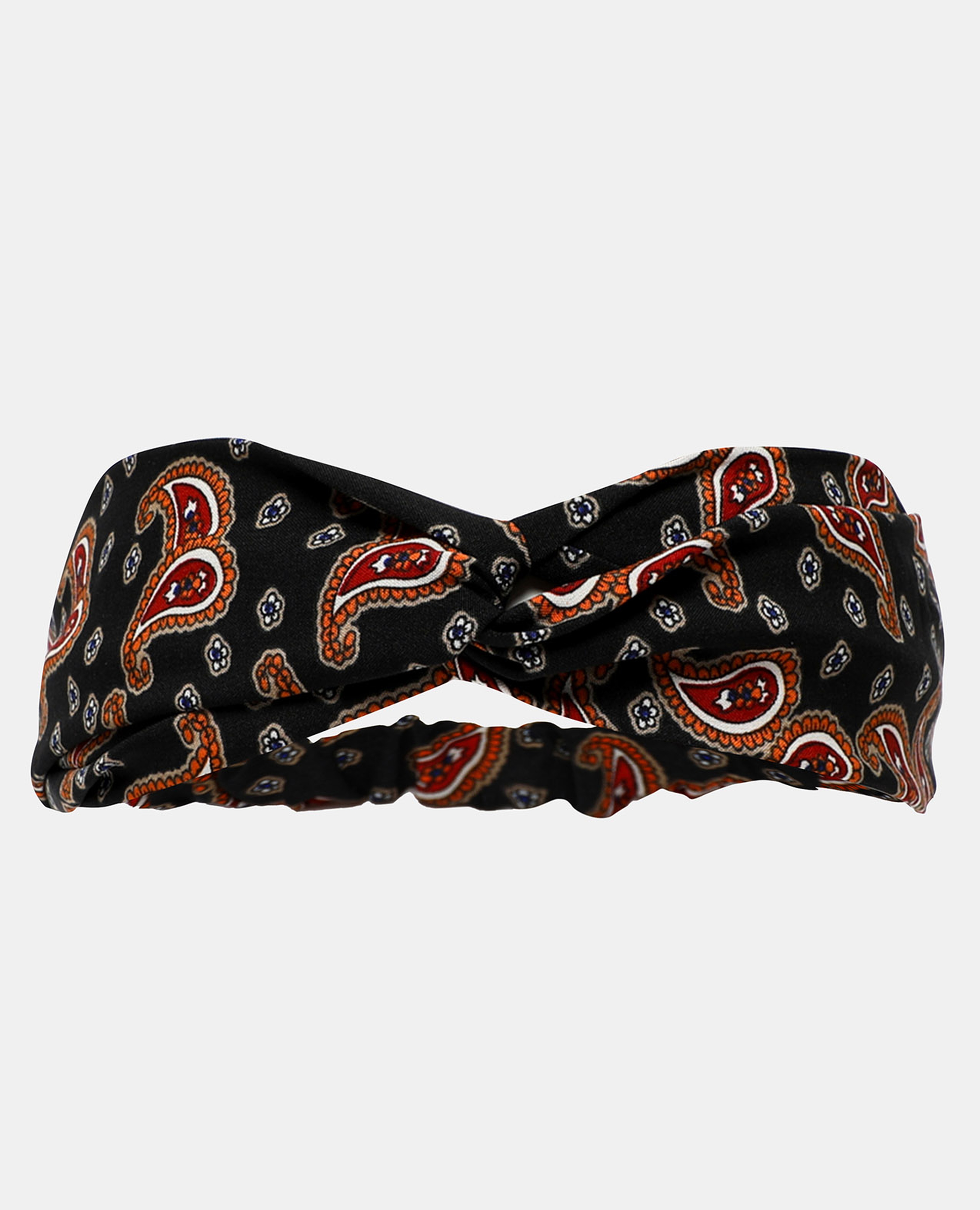 R&B Black Printed Silk Turban