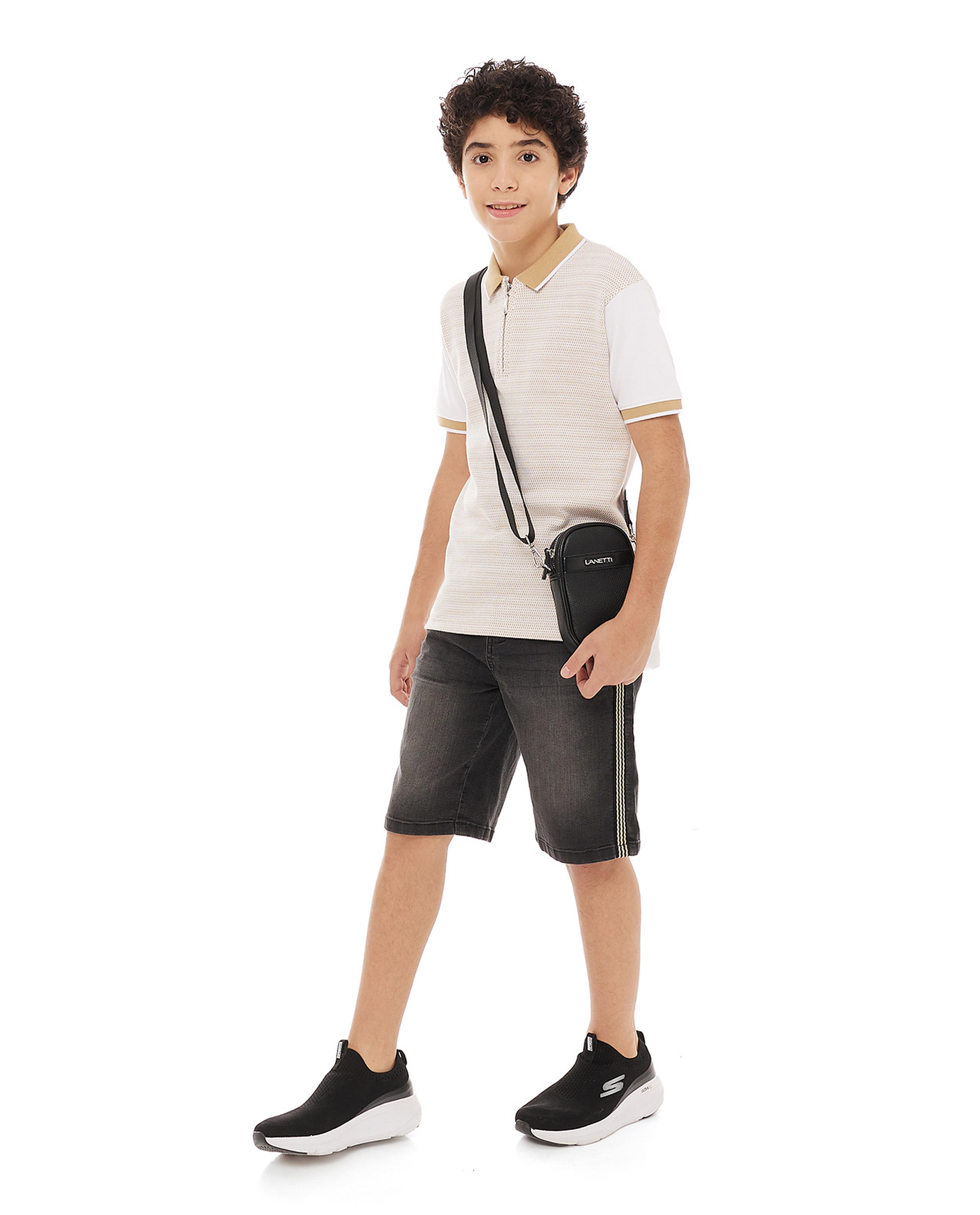 شورت دنيم سادة برباط