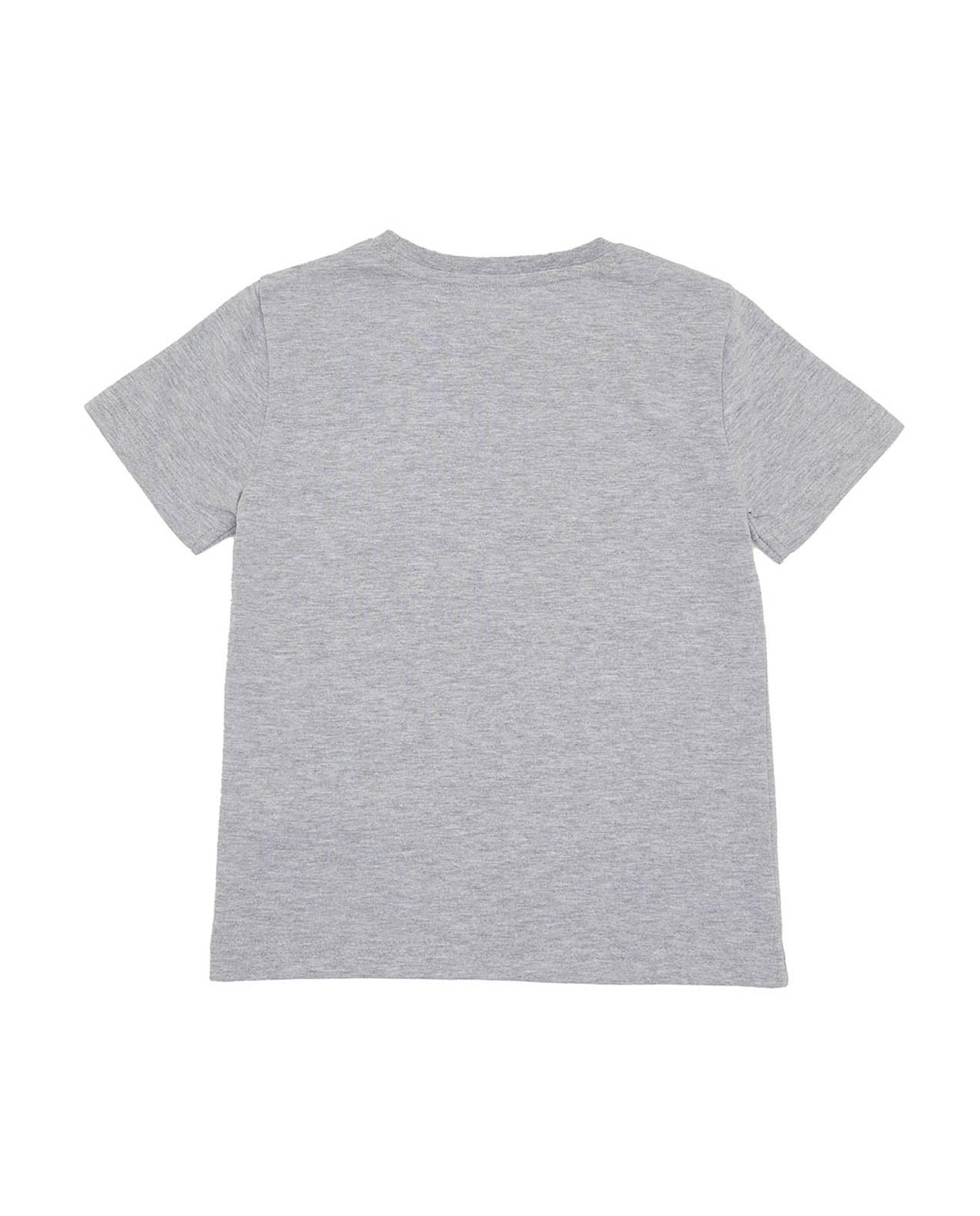 تيشيرت بياقة مستديرة وأكمام قصيرة وطبعة