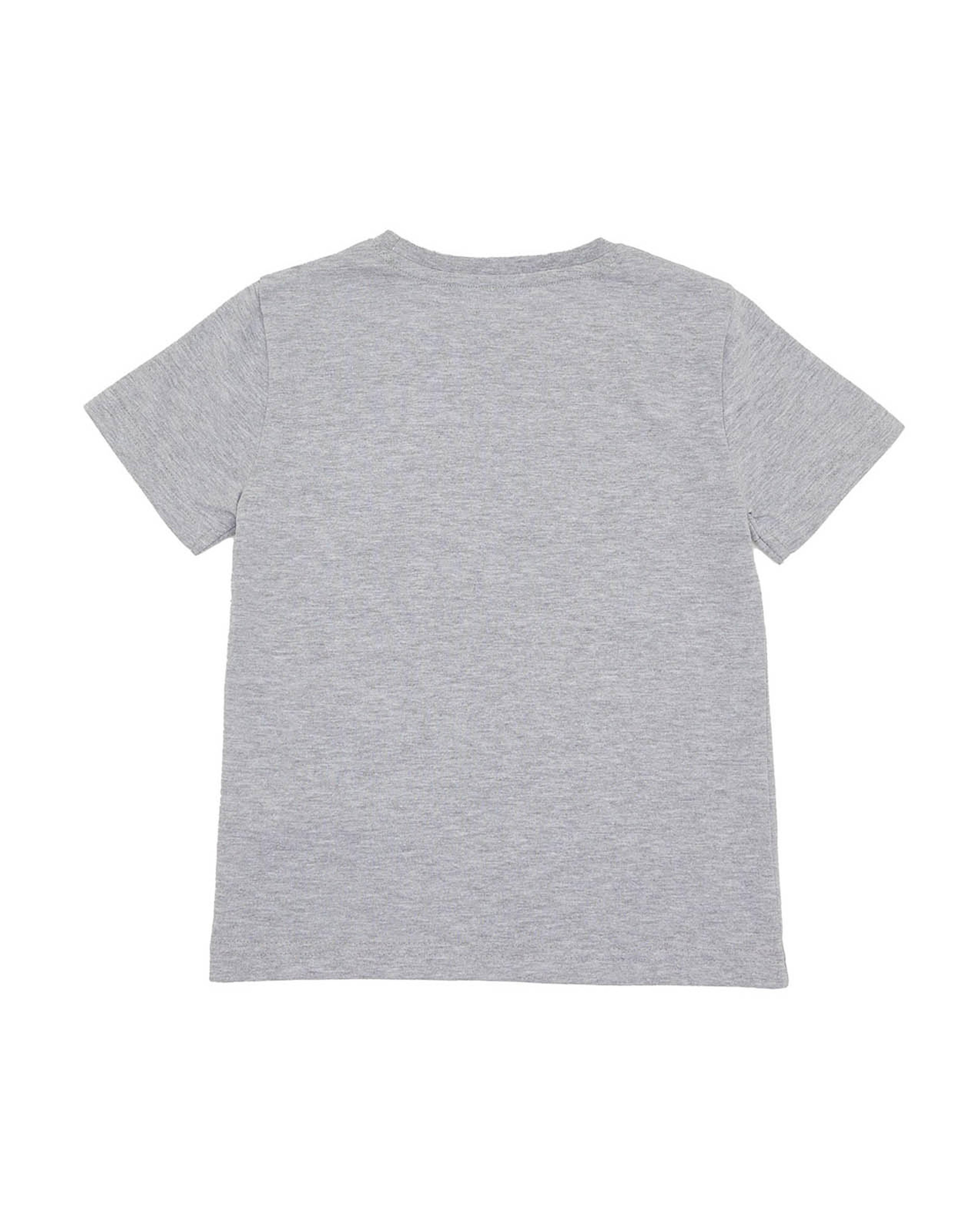 تيشيرت بياقة مستديرة وأكمام قصيرة وطبعة