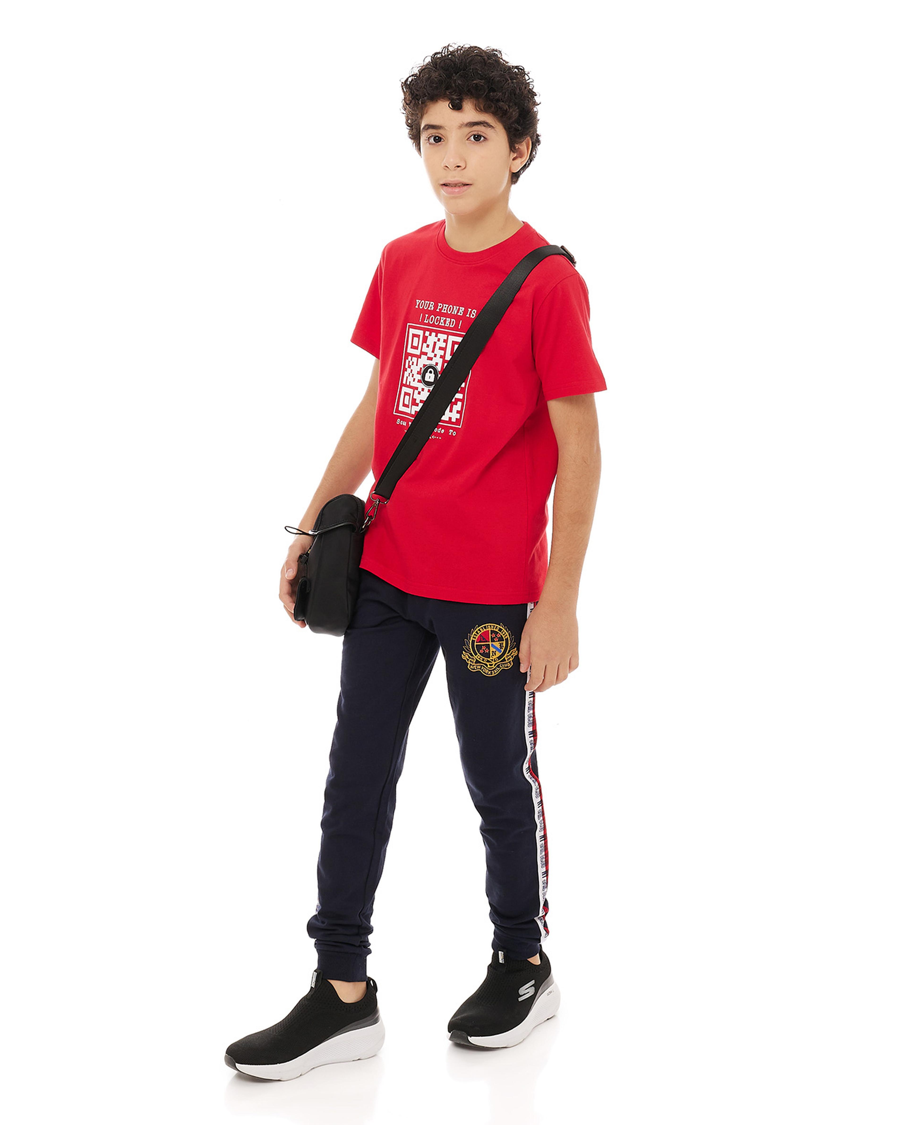 بنطلون رياضي مطرز برباط