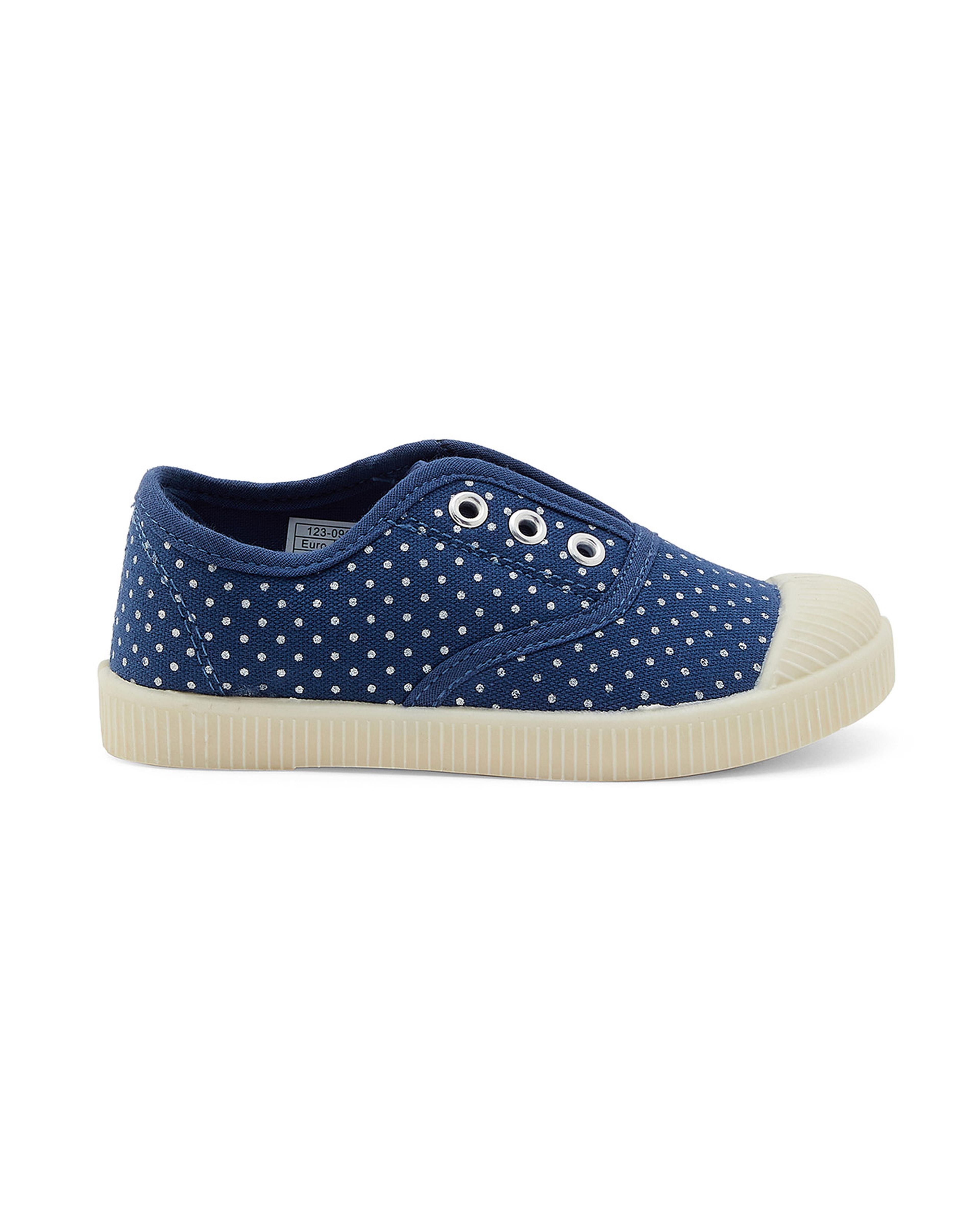 Polka Dot Lace-Up Canvas Shoes