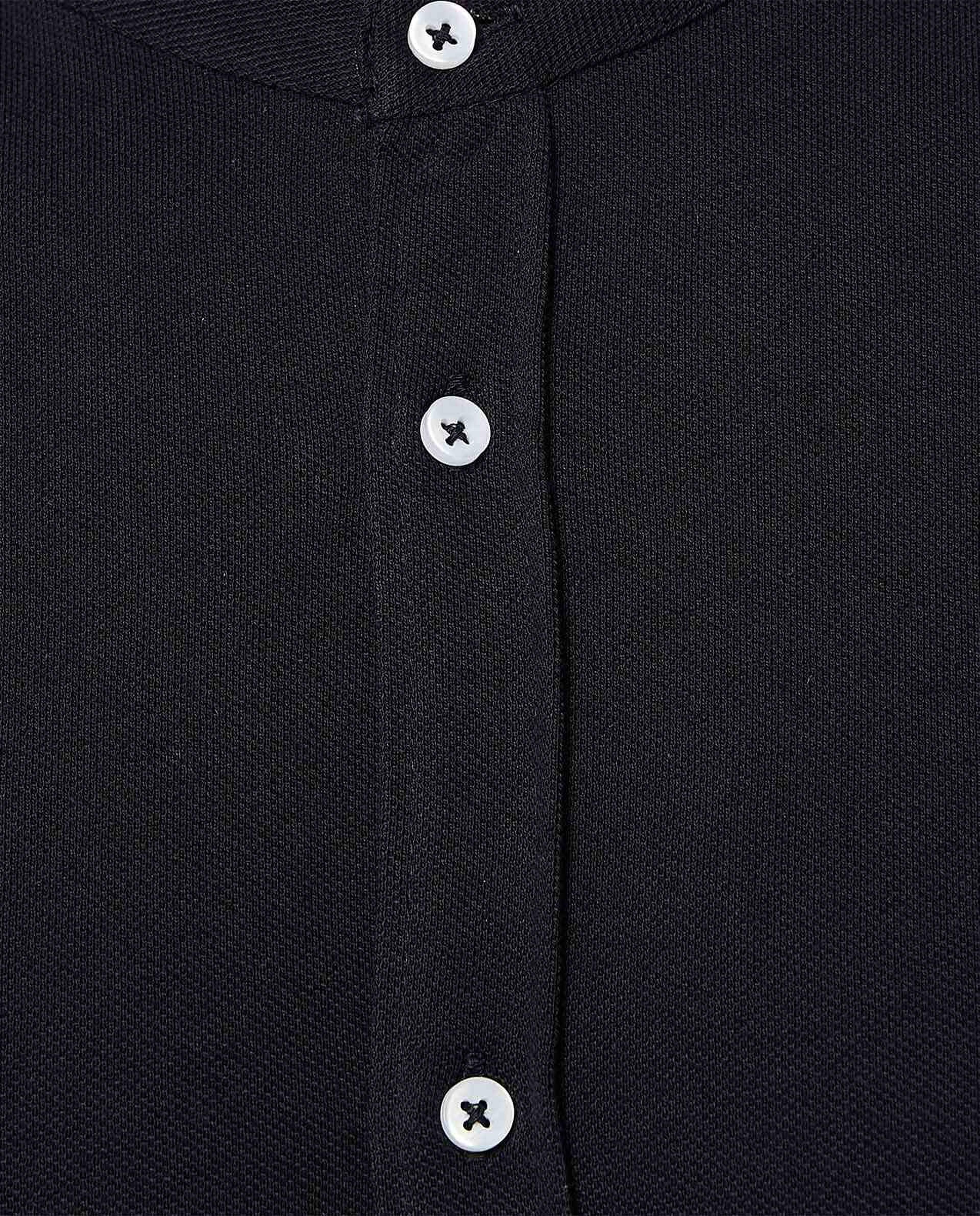 قميص منسوج بياقة ماندرين وأكمام طويلة