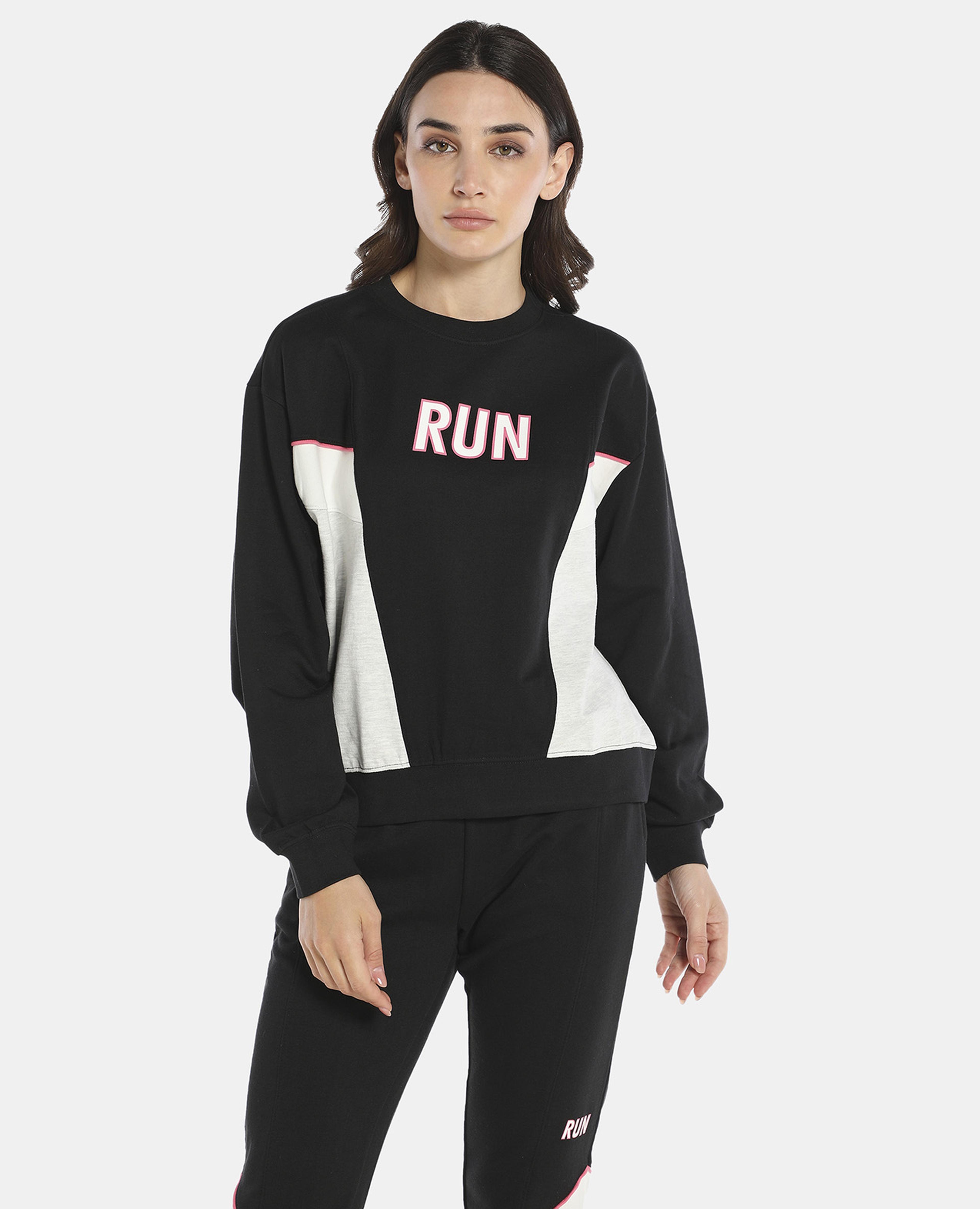 Black Printed Regular Fit Active Sweatshirt