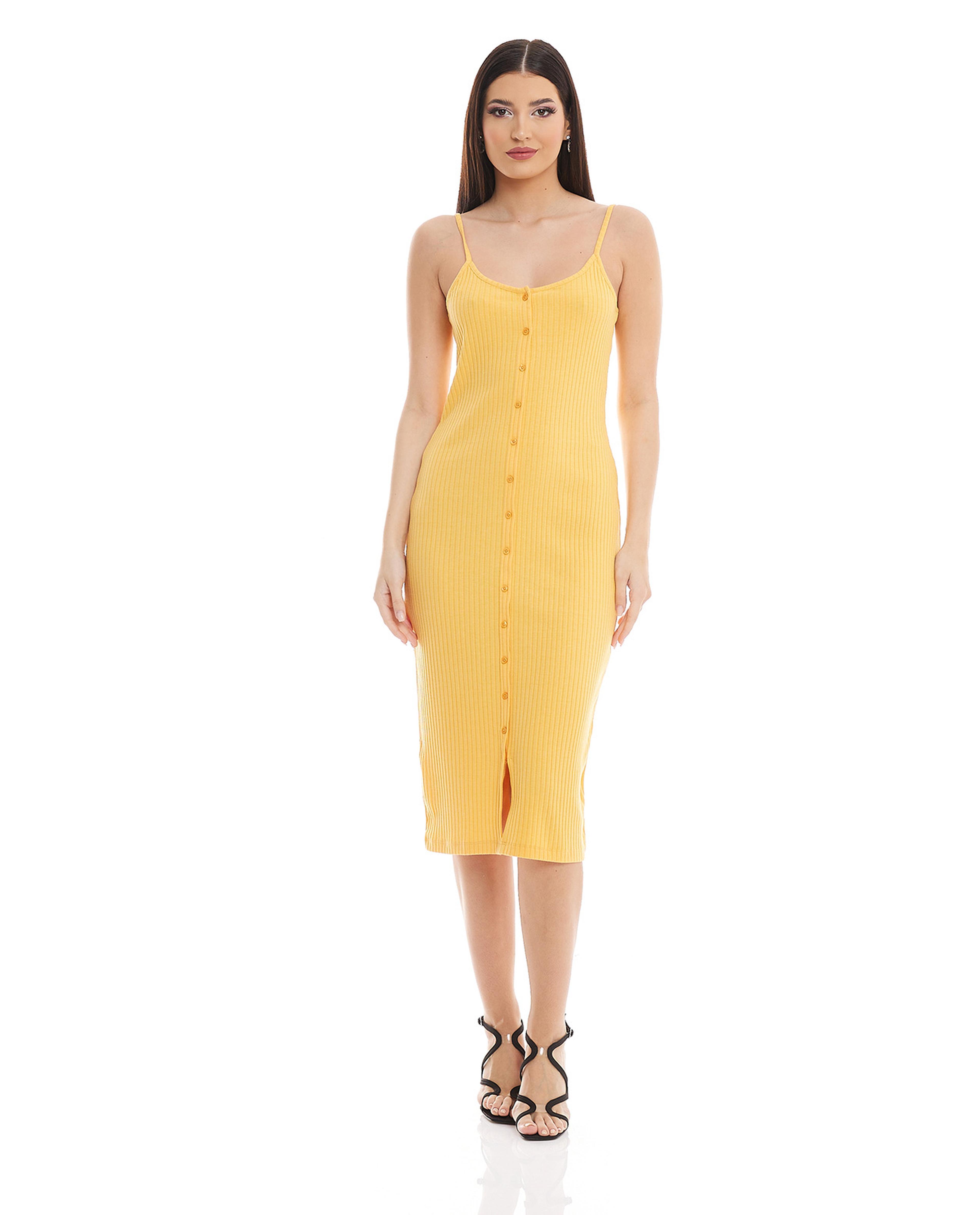 فستان ضيق بزر