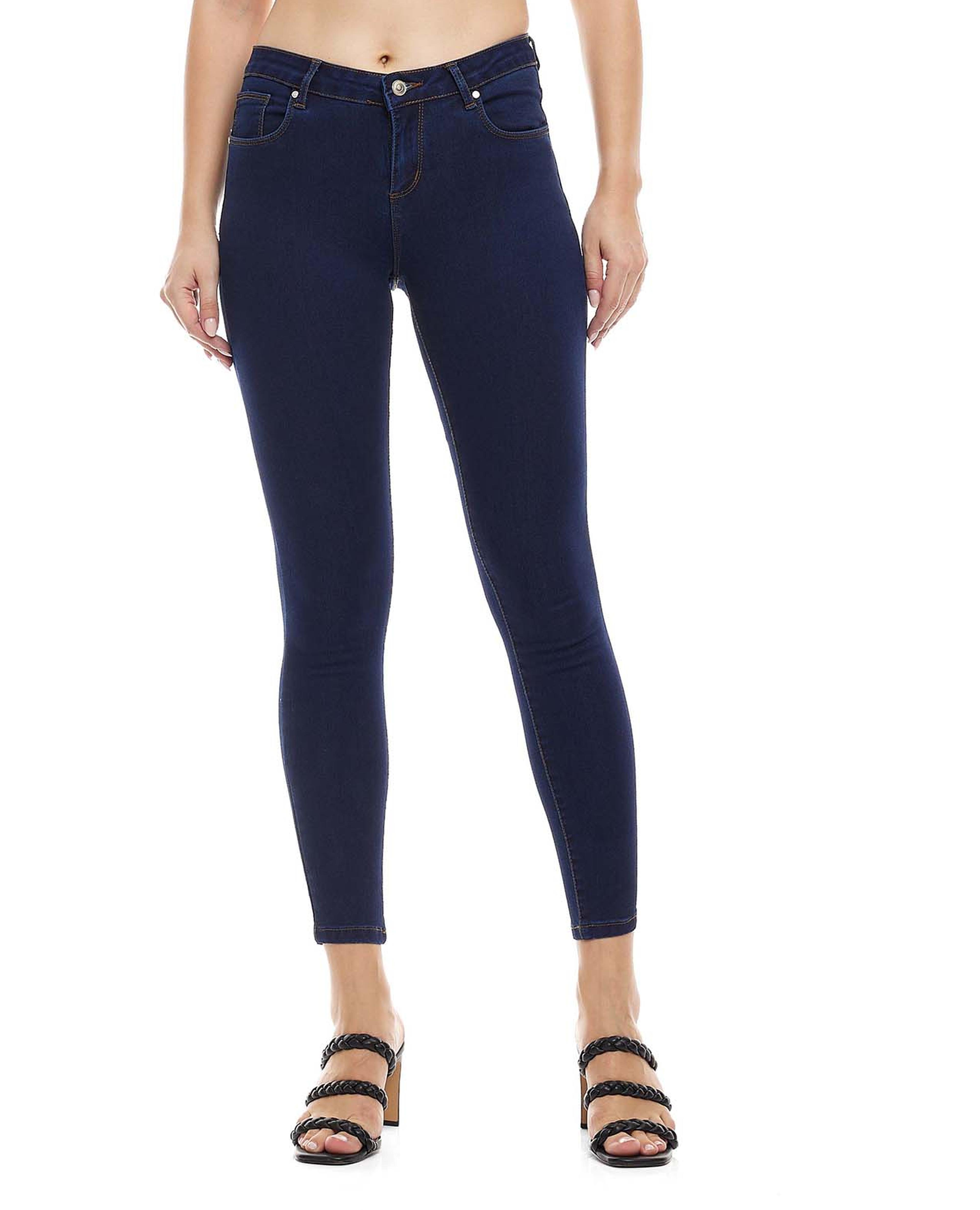 Skinny Fit Jeans with Button Closure