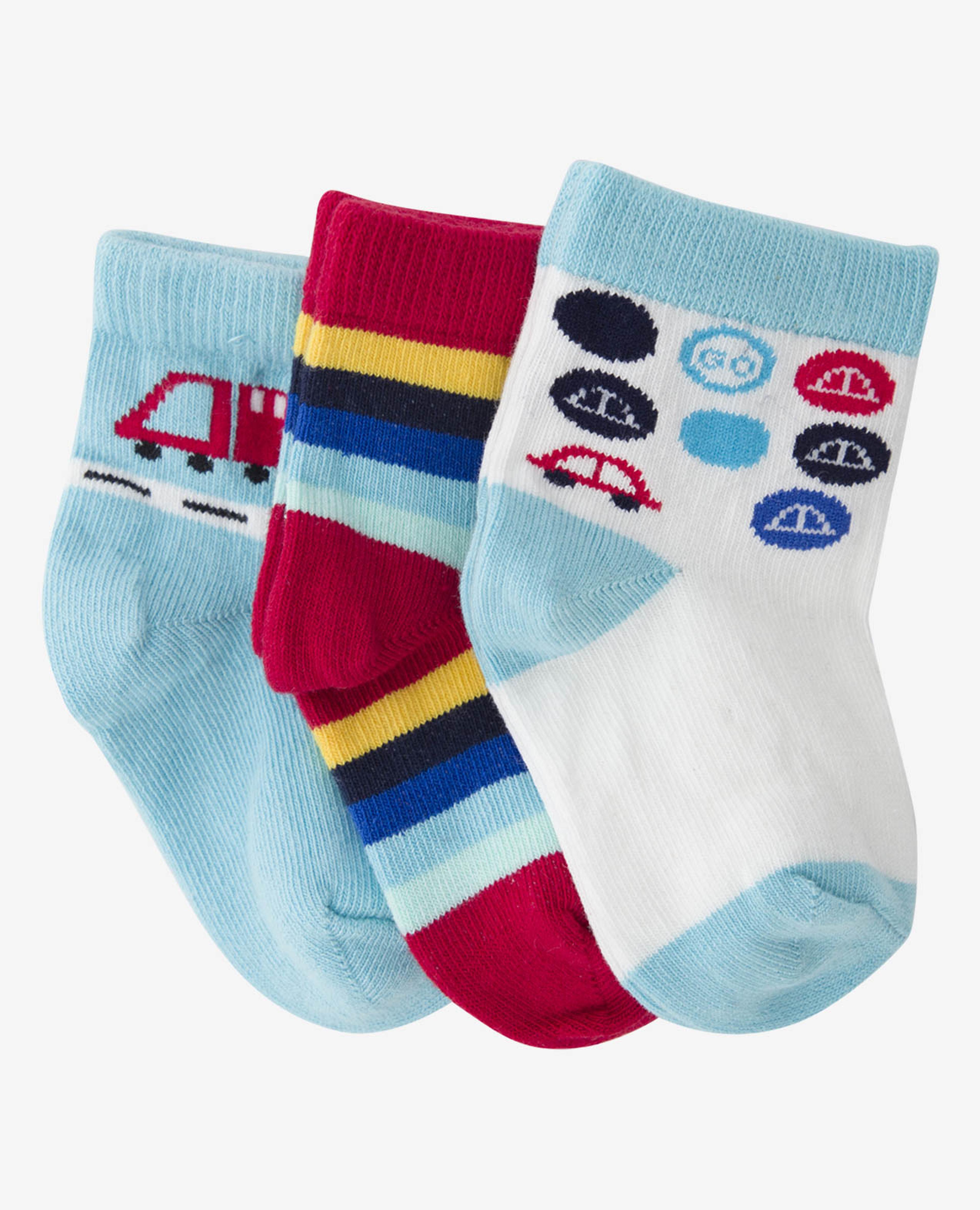 جوارب للكاحل بألوان متعددة ( 3 حزم)