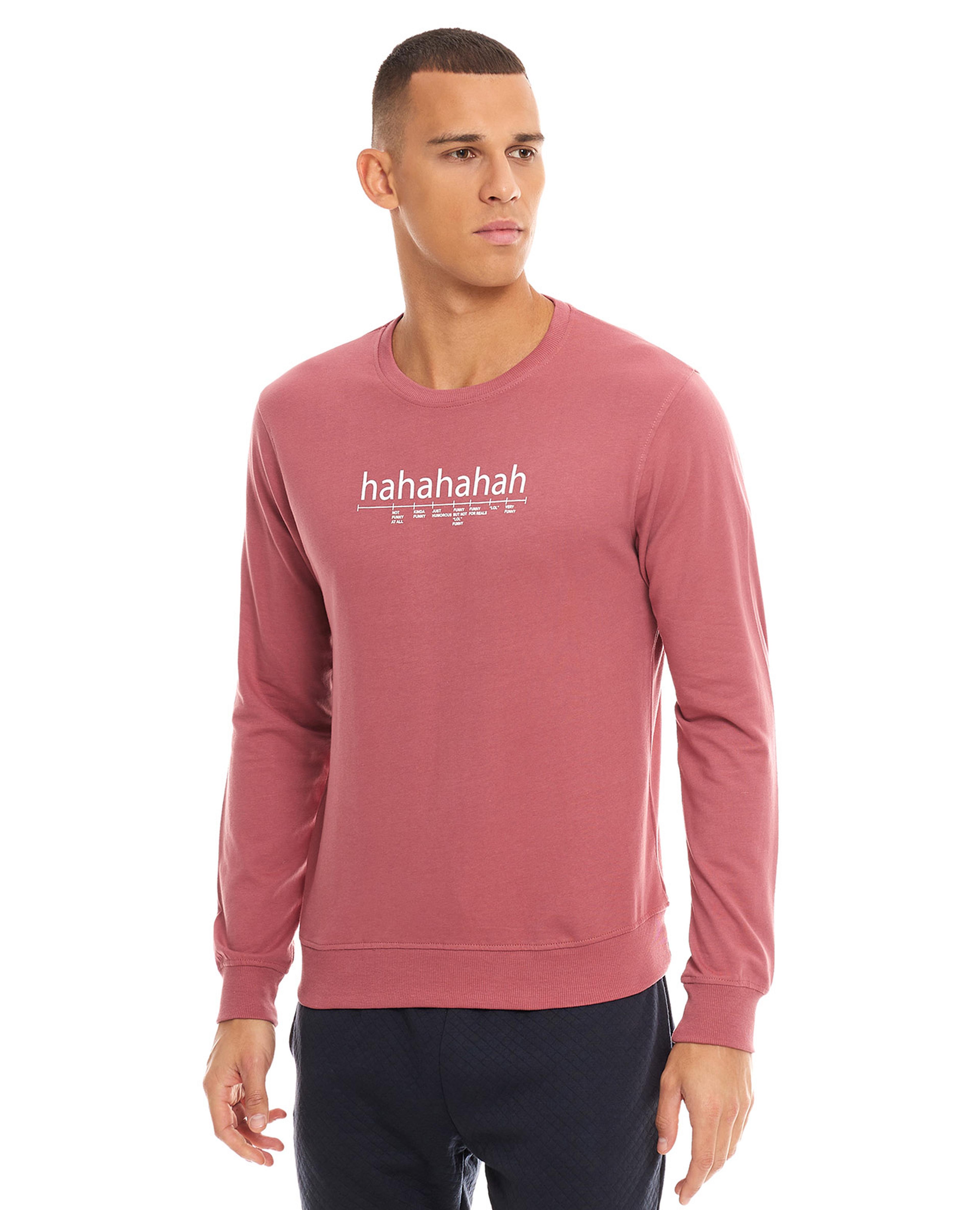 Printed Sweatshirt with Long Sleeves