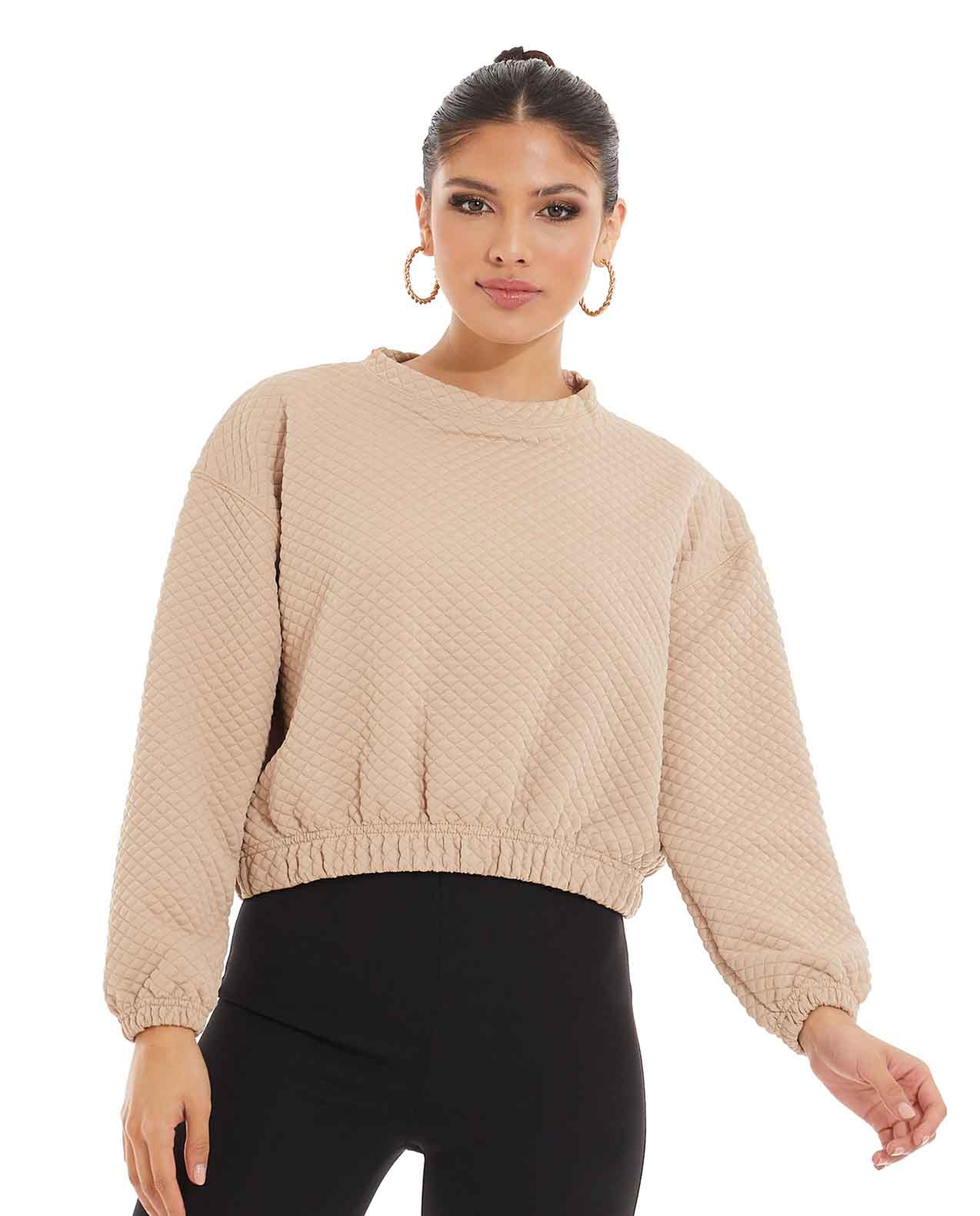 سويتشيرت مبطن بياقة مستديرة