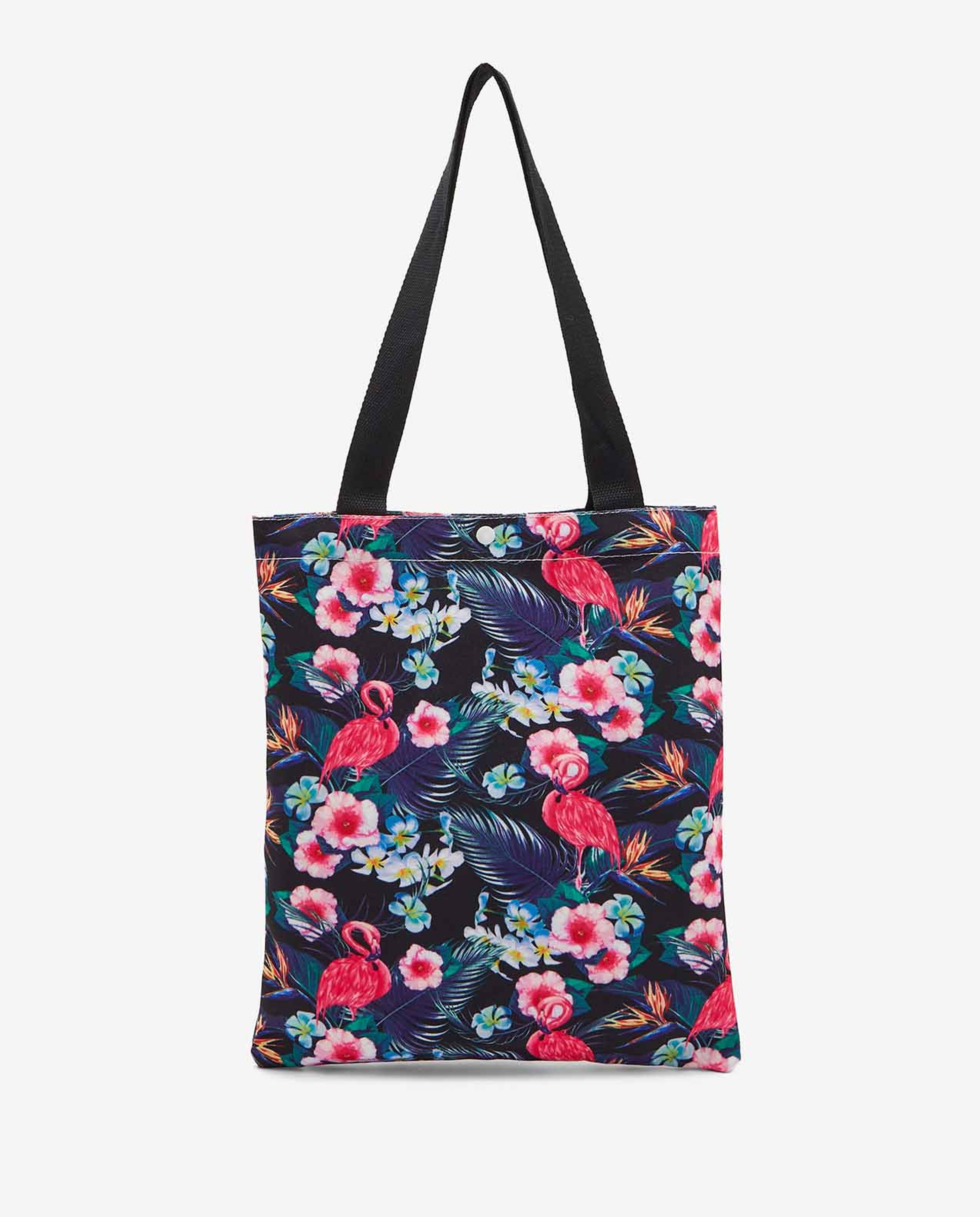 حقيبة كتف قماش بطبعة